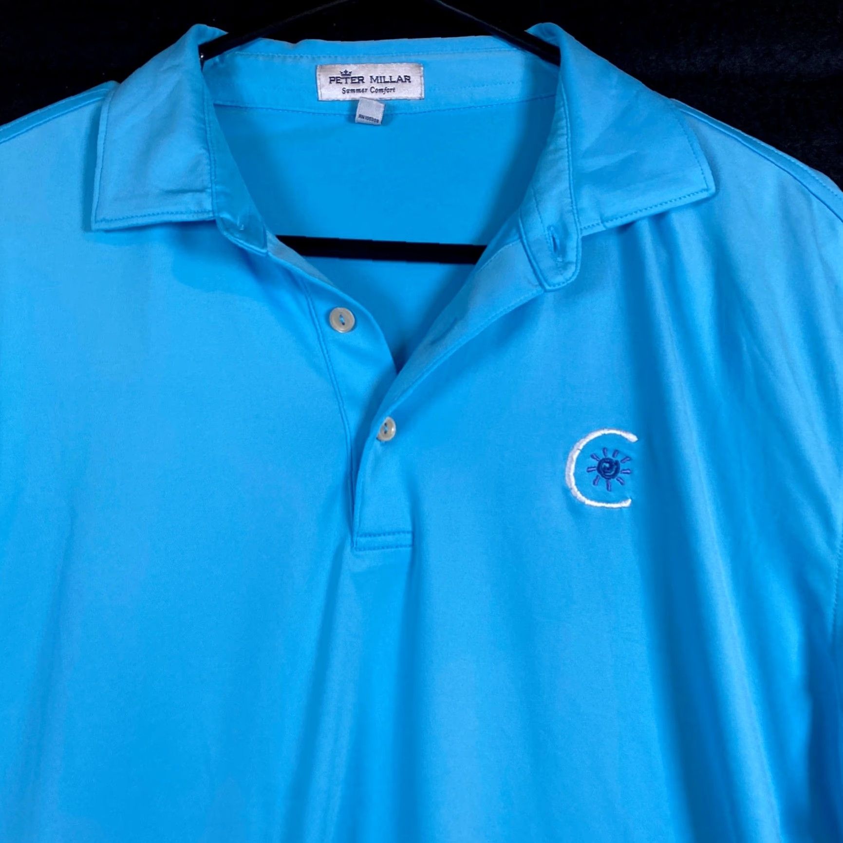 Peter Millar Peter Millar Mens Shirt Blue Short Sleeve Summer Crown Comfort Polo Stretch M Shirt Size US M / EU 48-50 / 2 - 2 Thumbnail