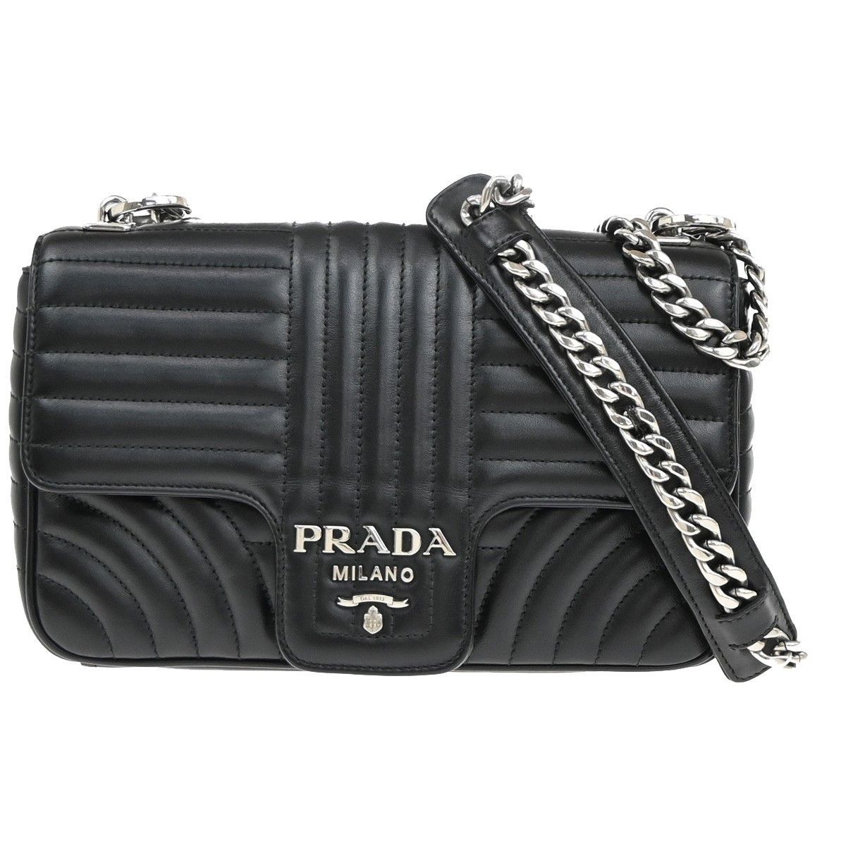 Prada Prada Chain Flap Shoulder Bag Diagramme Quilted Leather Size ONE SIZE - 1 Thumbnail