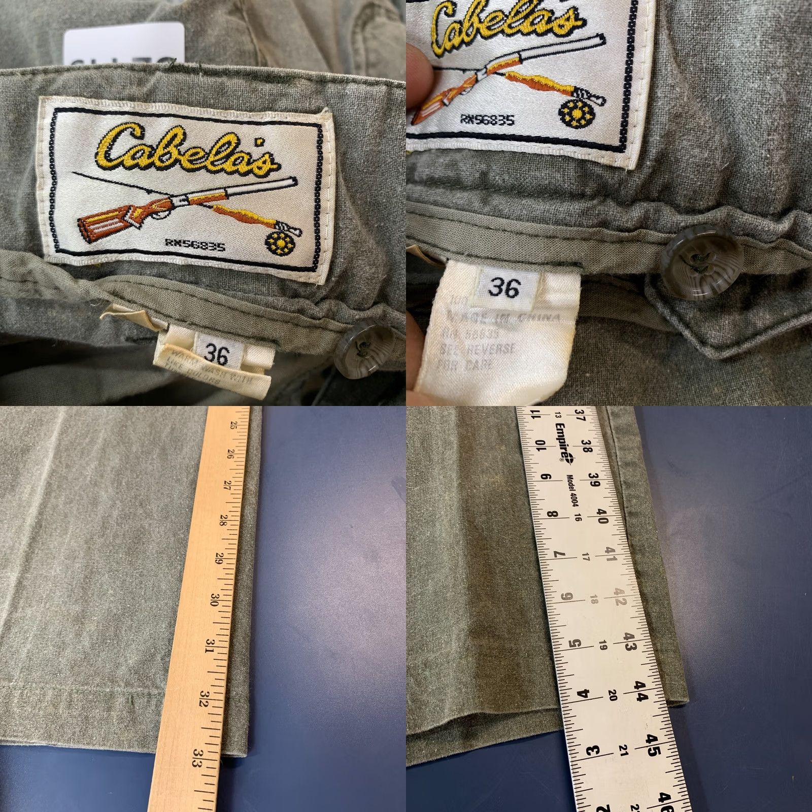 Vintage Vintage Cabela’s Pants Mens Canvas 35x33 Olive Green Outdoor Cargo Flat Front 33 Inseam Mens Size US 35 - 10 Thumbnail