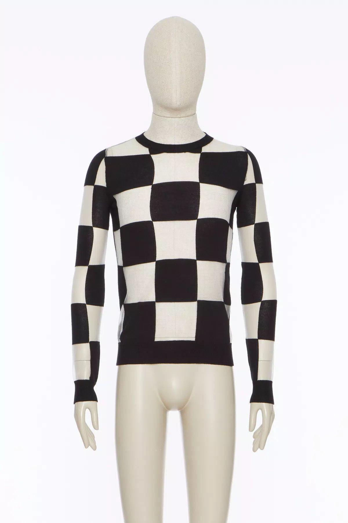 Valentino oc11z0725 Chess Print Sweater in Black Size US L / EU 52-54 / 3 - 1 Thumbnail