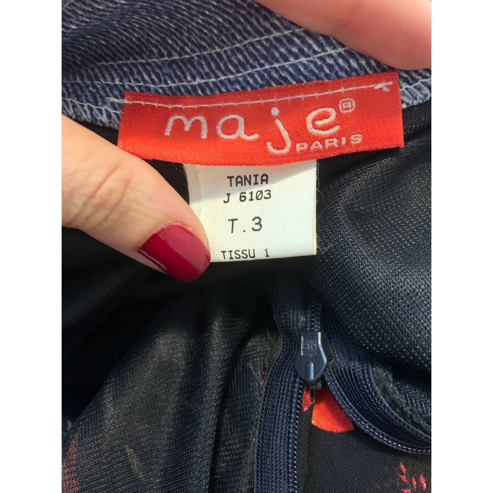 Maje Maje Paris black red floral ruffled skirt size 3- Small Size 32" / US 10 / IT 46 - 6 Thumbnail