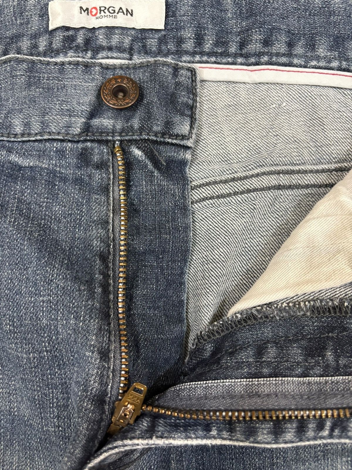 Morgan Homme Vintage Morgan Homme Distressed Bootcut Jeans Size US 33 - 9 Thumbnail