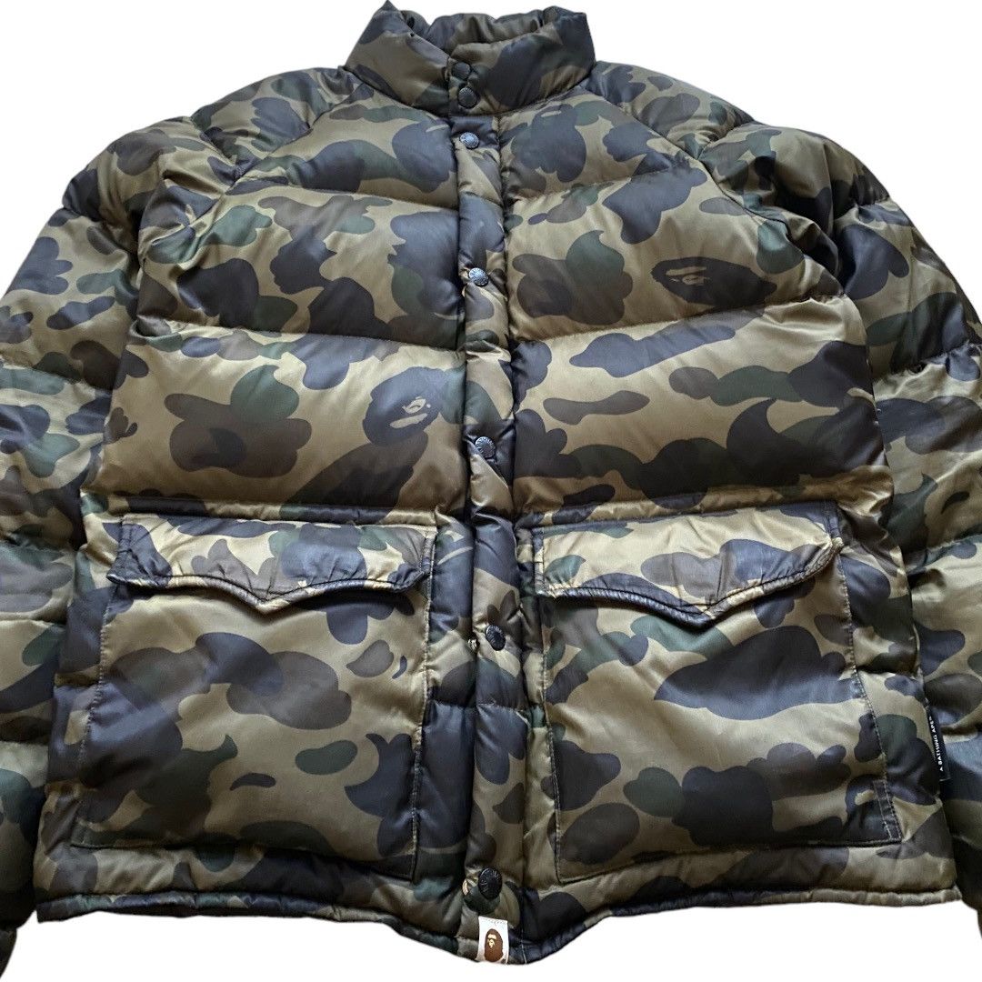 Bape A Bathing Ape Green Camo Puffer Coat Size US M / EU 48-50 / 2 - 3 Thumbnail
