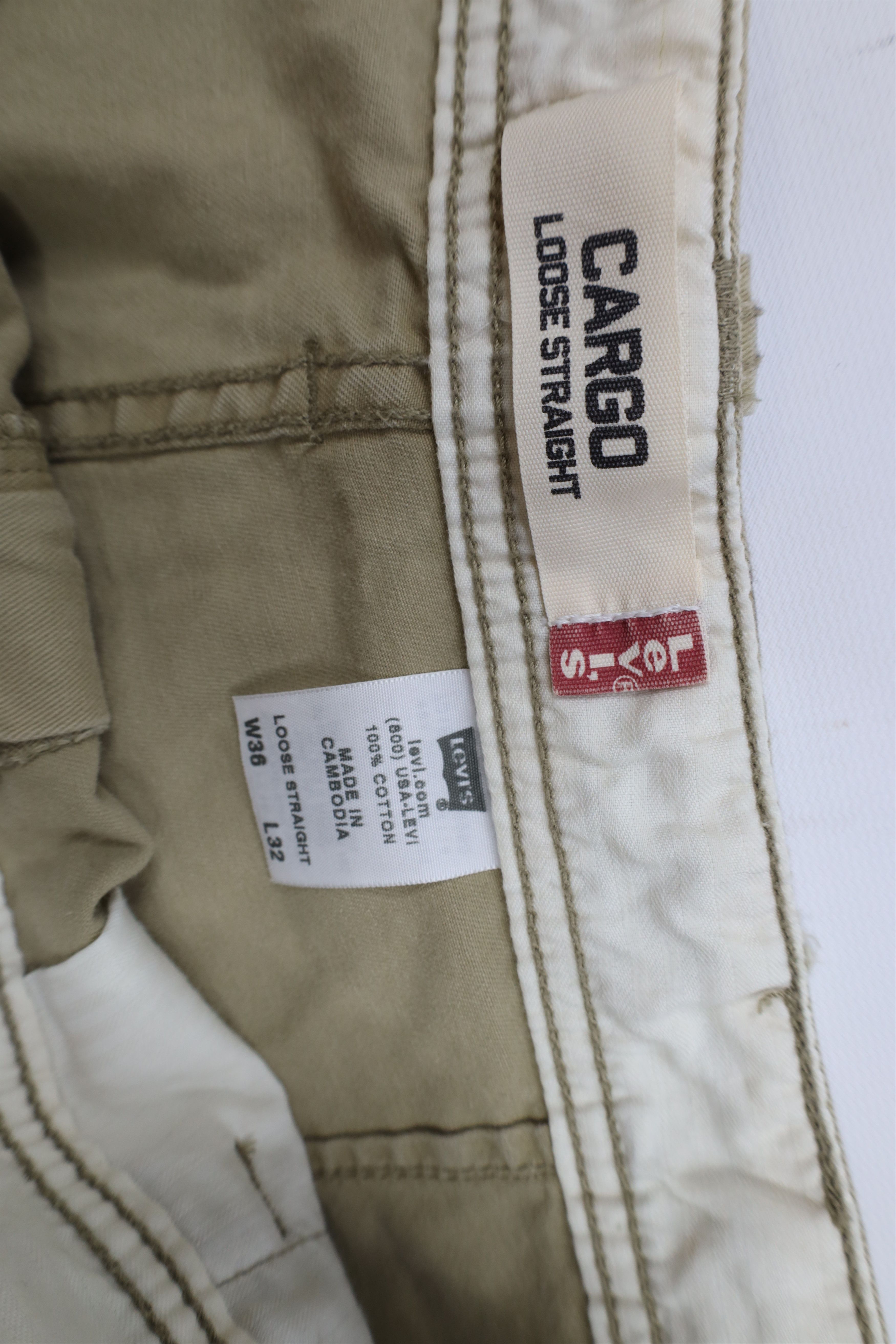 Levi's × Vintage Vintage Y2K Levis Fit Baggy Straight Wide Leg Cargo Pants Size US 36 / EU 52 - 10 Thumbnail