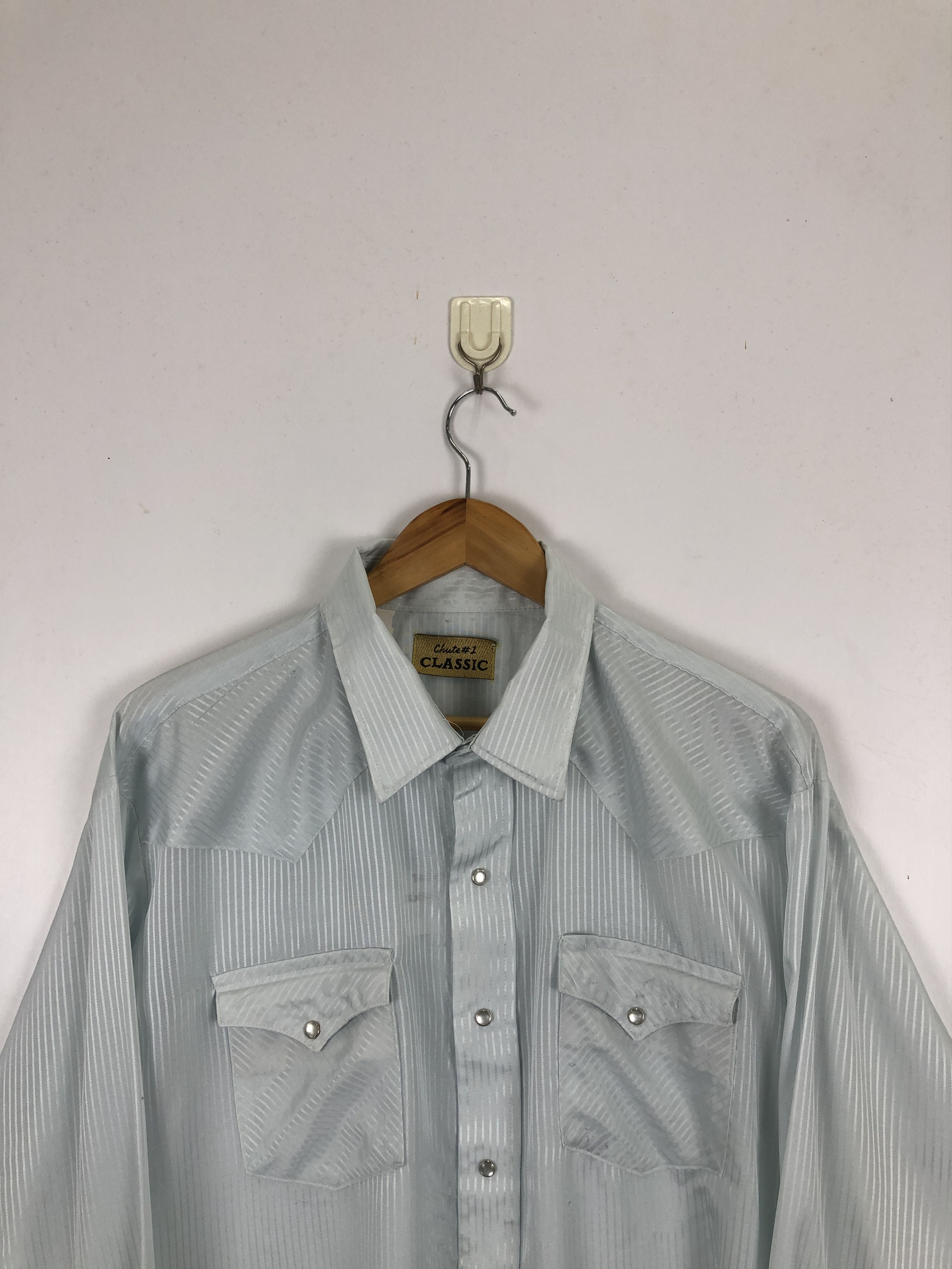 Japanese Brand × Vintage Vintage 80s Striped Western Shirt TA0461 Size US XL / EU 56 / 4 - 2 Thumbnail