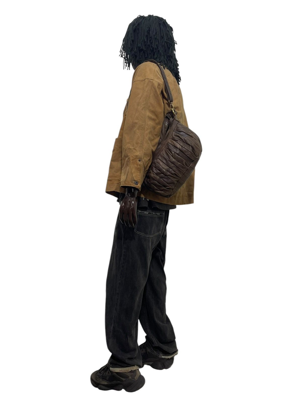 Genuine Leather Full Leather Janis Market Pleated Hand Shoulder Bag 1🟩6 Size ONE SIZE - 2 Thumbnail