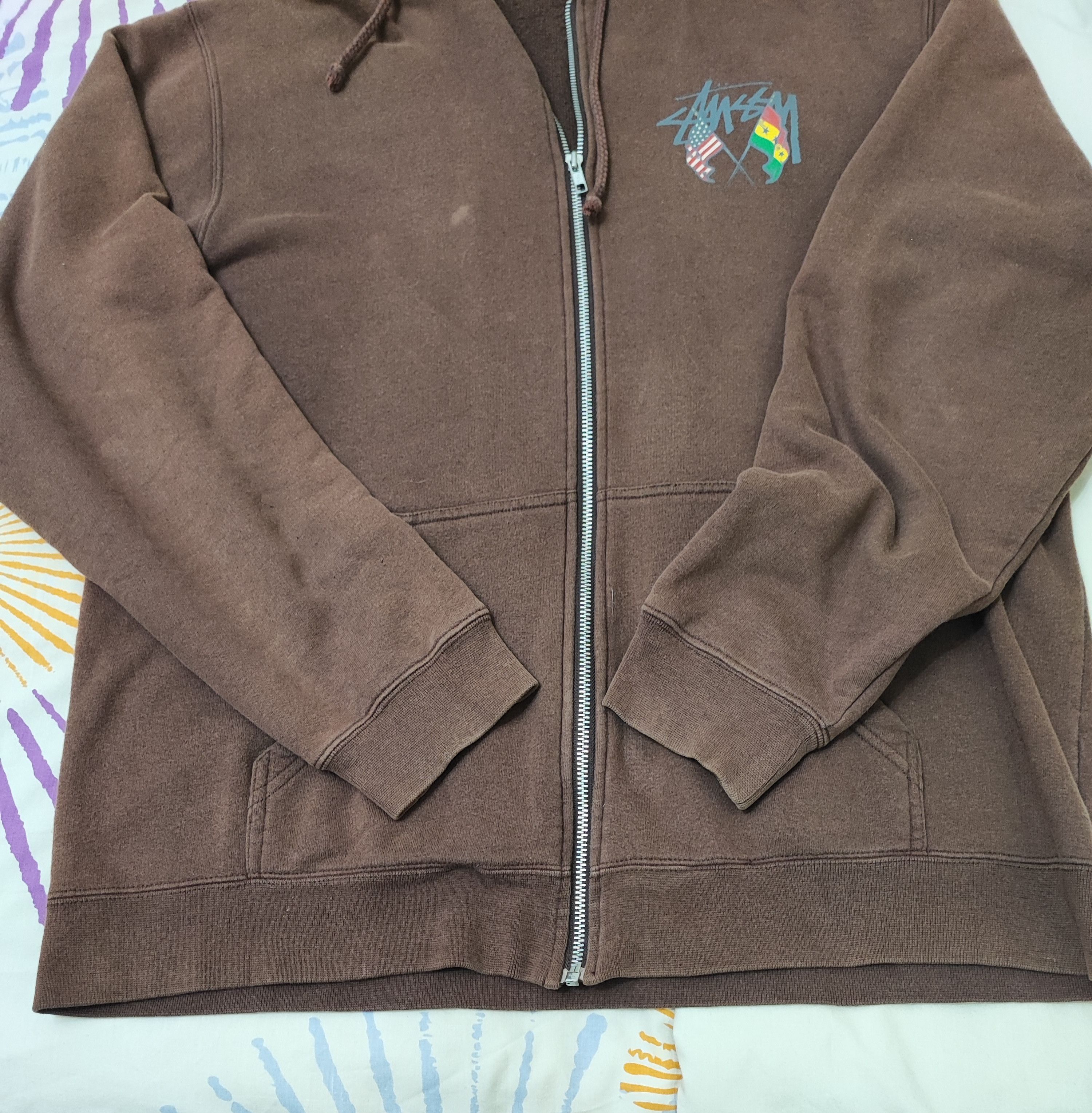 Vintage Vintage Stussy World Tribe Back Hit Zipper Hoodie Size US L / EU 52-54 / 3 - 7 Thumbnail