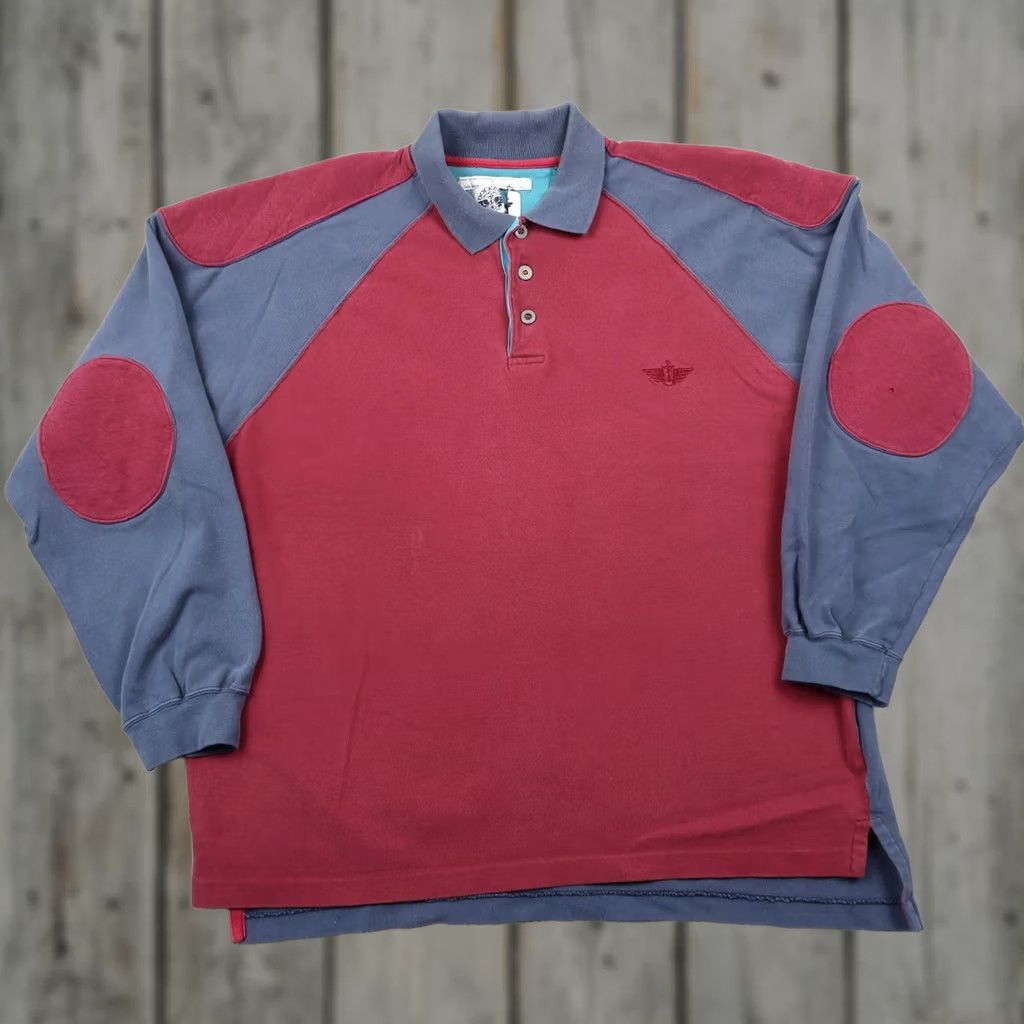 Dockers VINTAGE Dockers Rugby Shirt Mens Large Blue Red Padded Made in USA 90s Size US L / EU 52-54 / 3 - 1 Thumbnail