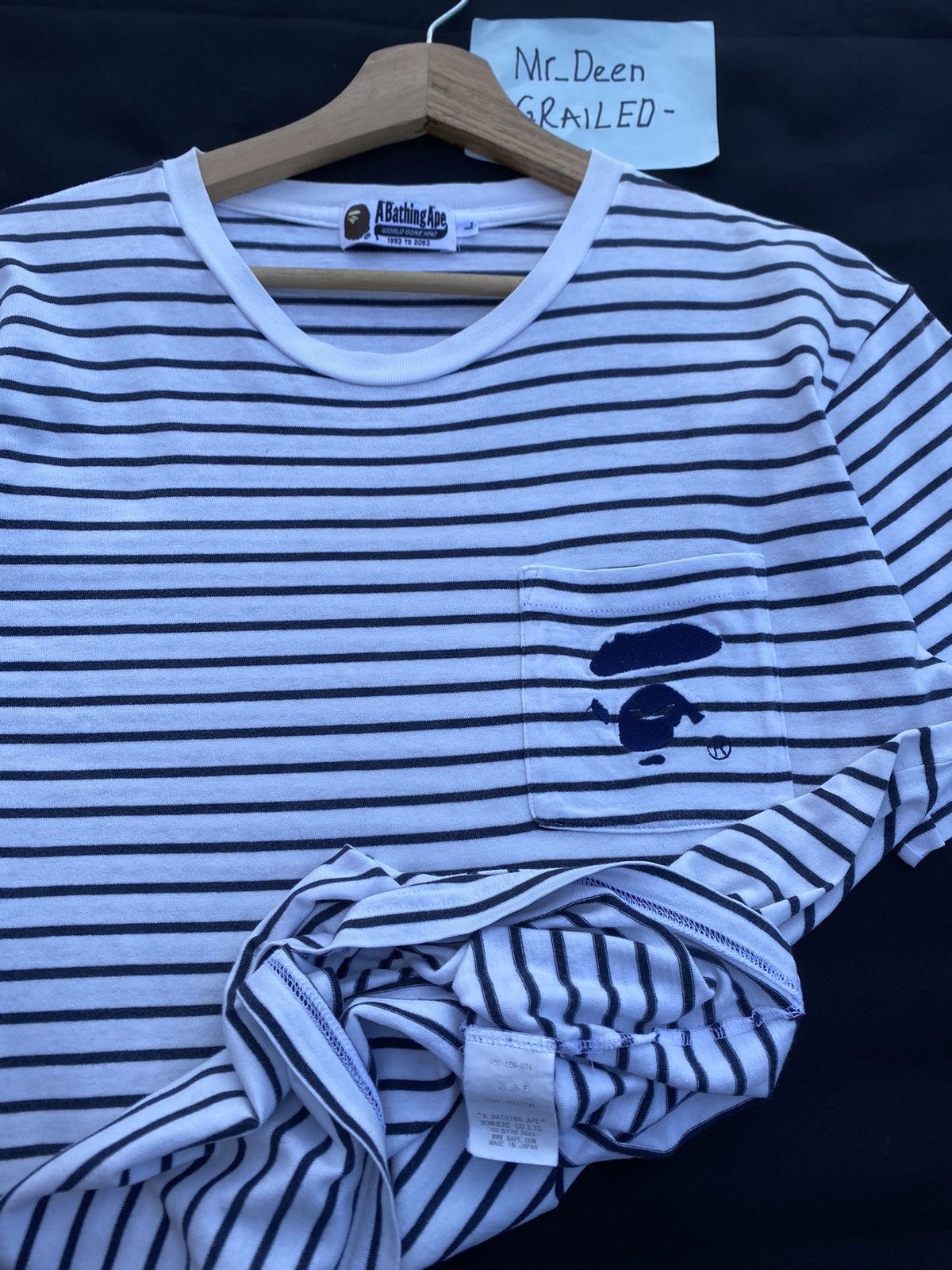 Bape Rare BAPE Stripes Tshirt Size US L / EU 52-54 / 3 - 16 Thumbnail