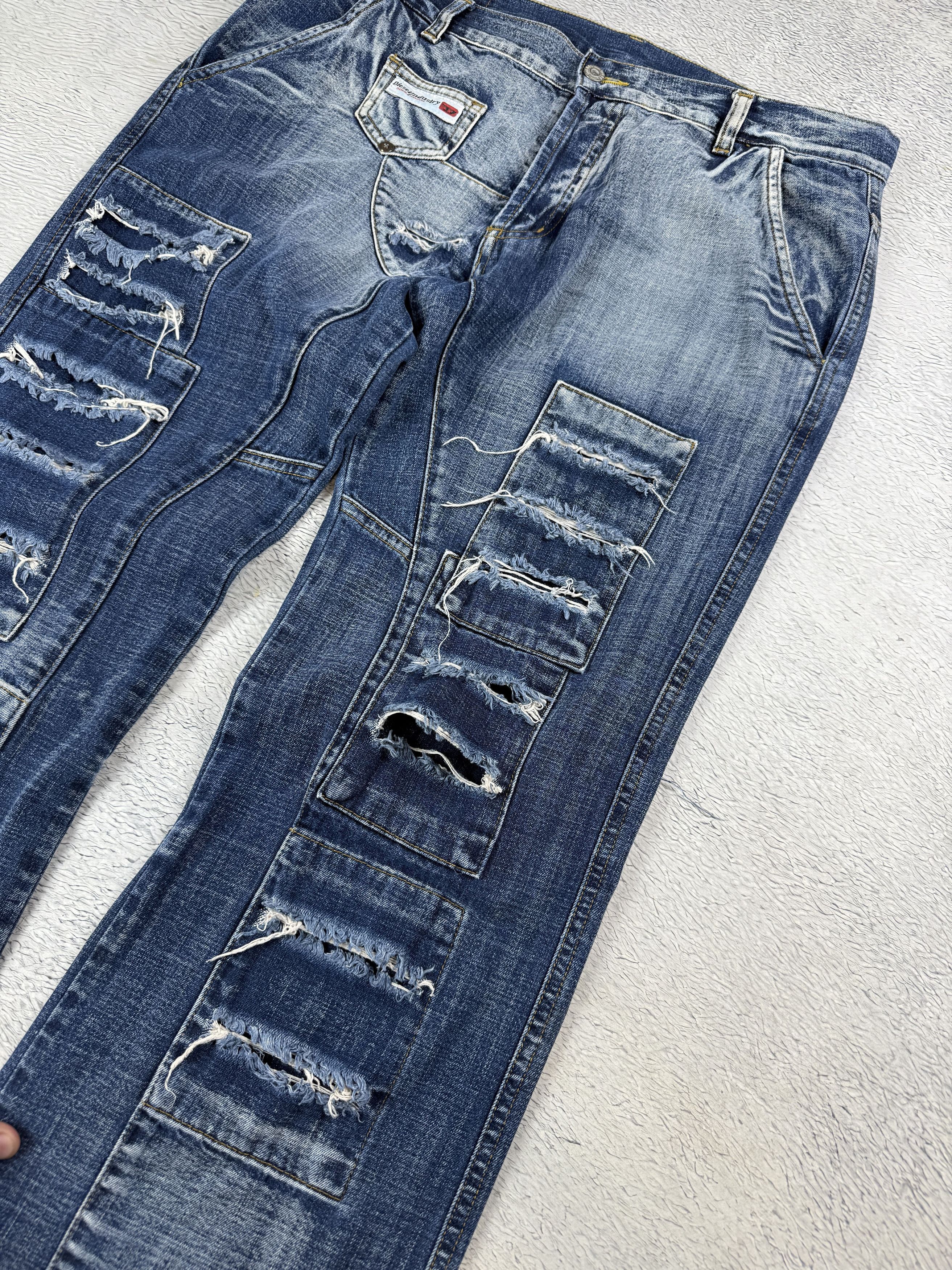 Diesel × JNCO × Japanese Brand Diesel Vintage Jeans Custom Distressed Denim Ripped Opium Size US 34 / EU 50 - 6 Thumbnail