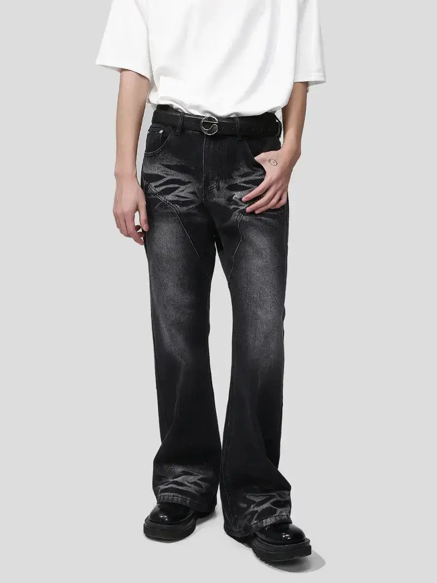Japanese Brand Retro loose washed straight leg jeans Size US 32 / EU 48 - 6 Thumbnail