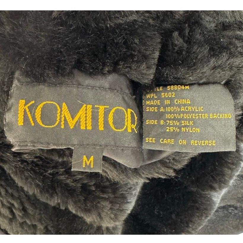 Vintage 1990s Komitor Reversible Silk Faux Fur Hooded Coat Medium Size M / US 6-8 / IT 42-44 - 10 Thumbnail