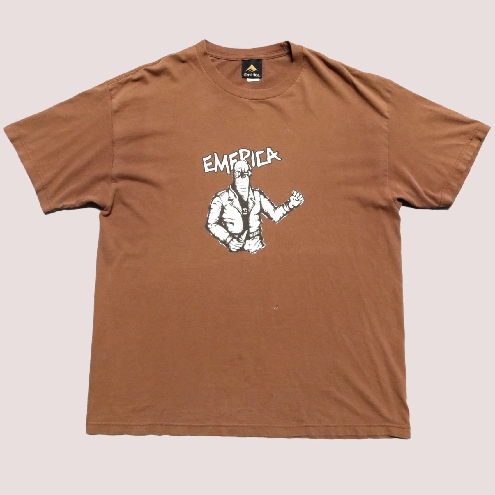 Emerica Vintage Emerica SK8 Head Shirt XL Mens Brown 90s Skate Punk Size US XL / EU 56 / 4 - 1 Thumbnail