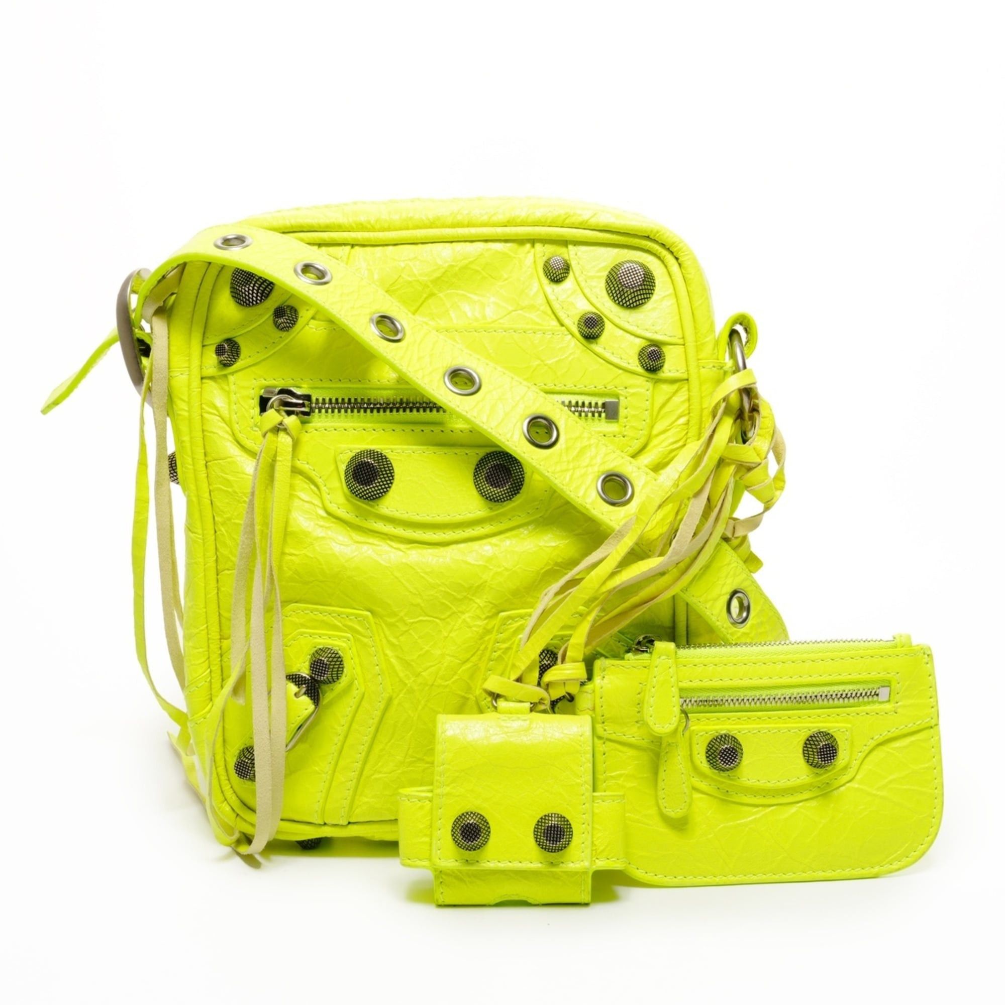 Balenciaga Balenciaga Le Cagoule Neon Yellow Shoulder Bag, Yellow, WS26098 Size ONE SIZE - 1 Thumbnail