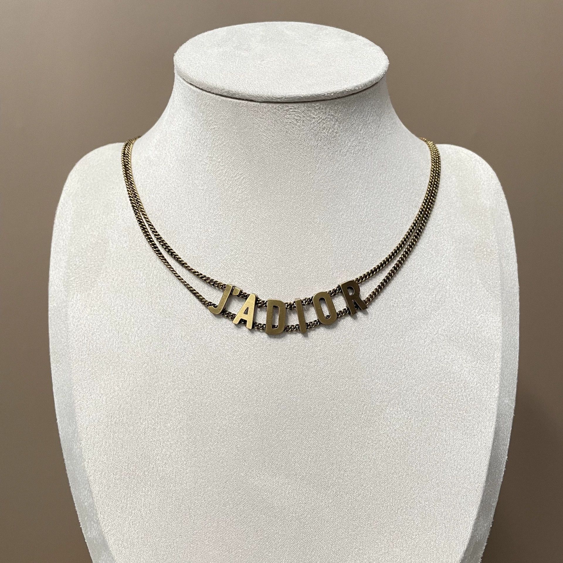 Dior DIOR J'Adior Logo antique gold metal necklace women's 99N Size ONE SIZE - 1 Thumbnail