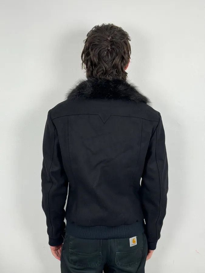 Versace Versace Navy Wool Fur Collar Classy Bomber Jacket Size US M / EU 48-50 / 2 - 3 Thumbnail