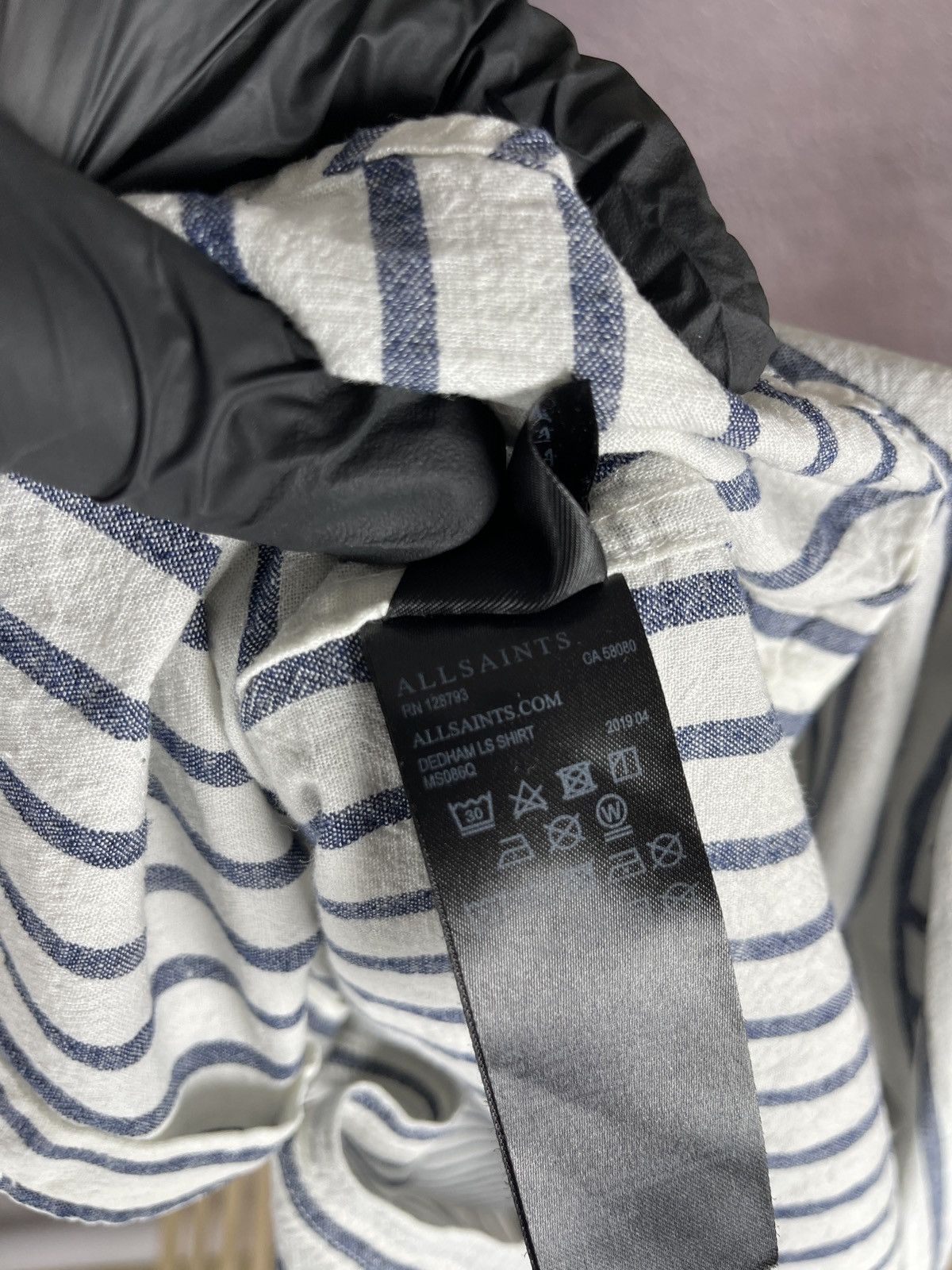 Allsaints Allsaints Dedham long sleeve striped shirt linen blend Size US XXL / EU 58 / 5 - 11 Thumbnail