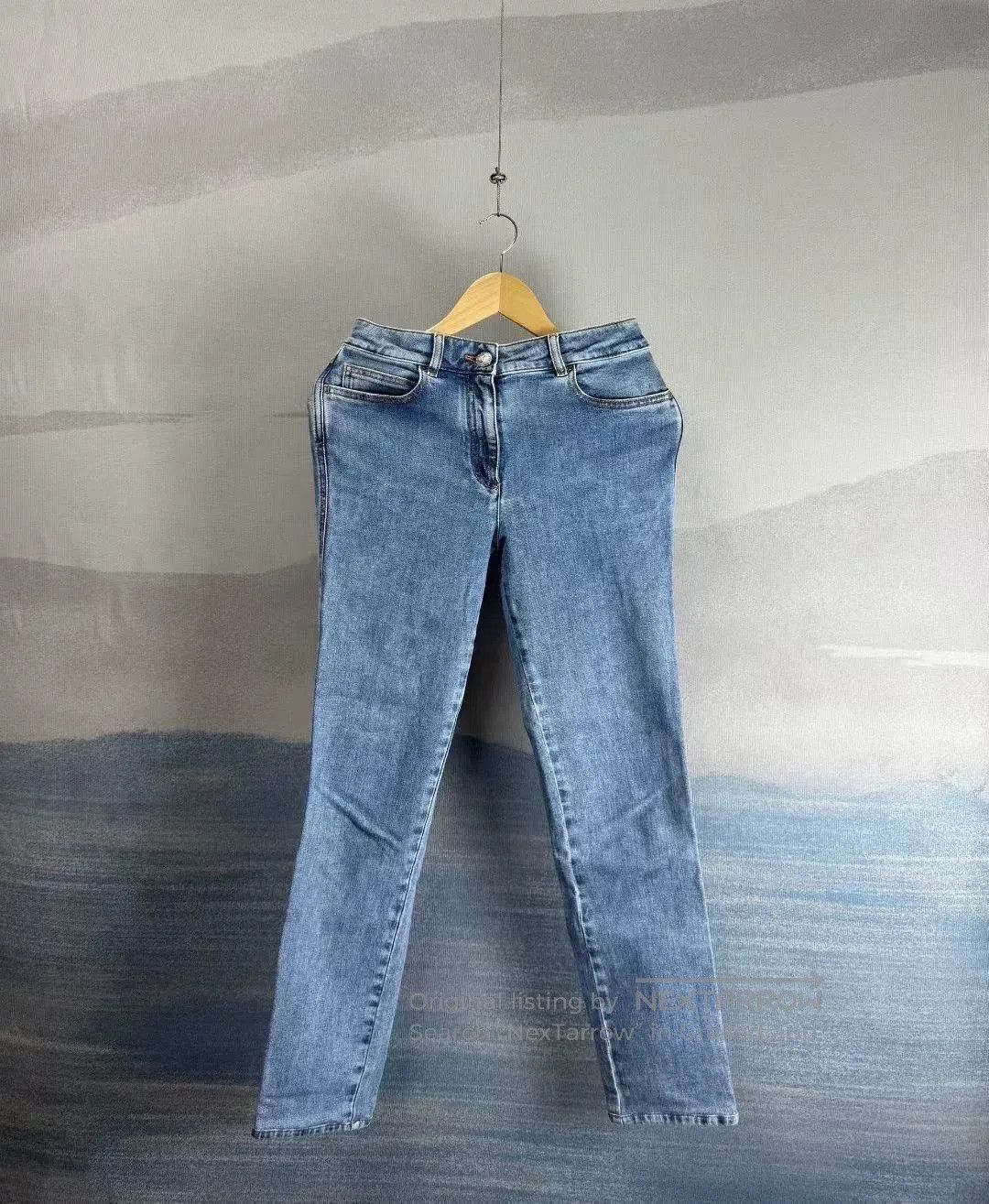 Chanel Chanel Blue Logo Denim Pants Size 38. Size 37" - 2 Thumbnail
