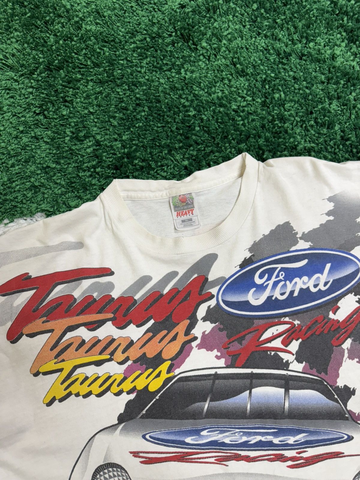 Fruit Of The Loom × NASCAR × Vintage AMAZING 90s Vintage Nascar All Over Print Tarus Tee Size US XL / EU 56 / 4 - 4 Thumbnail