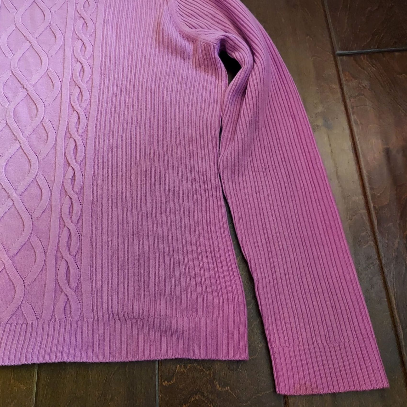 Vintage Requirements Purple Knitted Pattern Long Sleeve Turtleneck Sweater XL Women's Pullover, Breathable Acrylic, Winter/Fall, Casual/Work/Travel, XO Size XL / US 12-14 / IT 48-50 - 5 Thumbnail