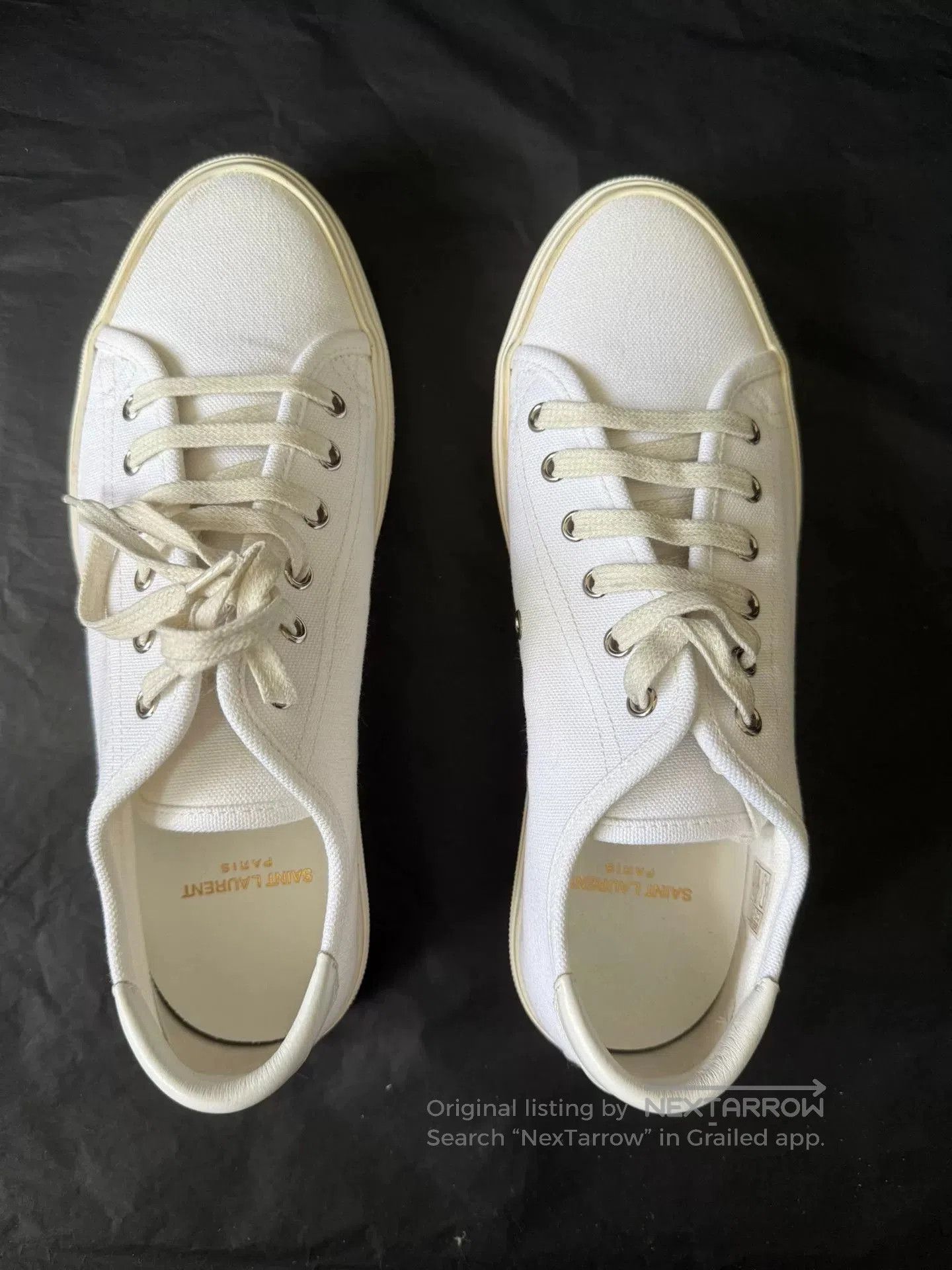 Saint Laurent Paris Saint Laurent White Graffiti Sneakers. Size US 7 / EU 40 - 1 Thumbnail
