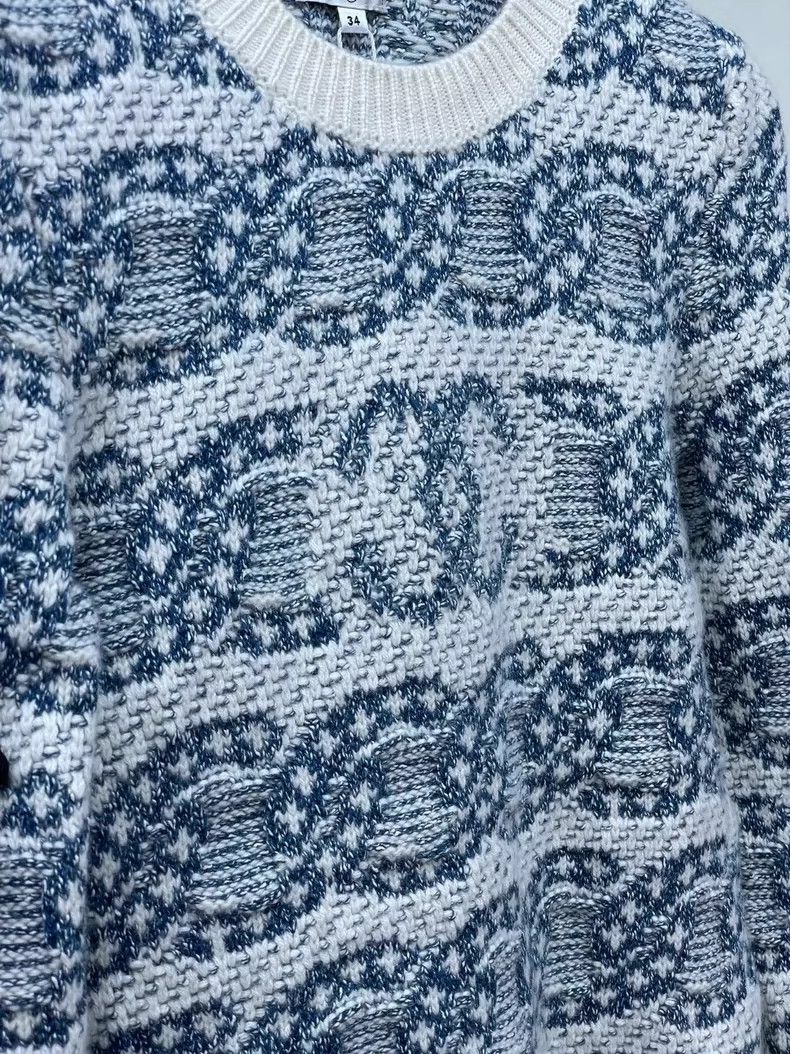 Chanel Chanel Double Clogo knitted jacquart cashmere sweater 2504- Size XXS / US 00 / IT 34 - 3 Thumbnail