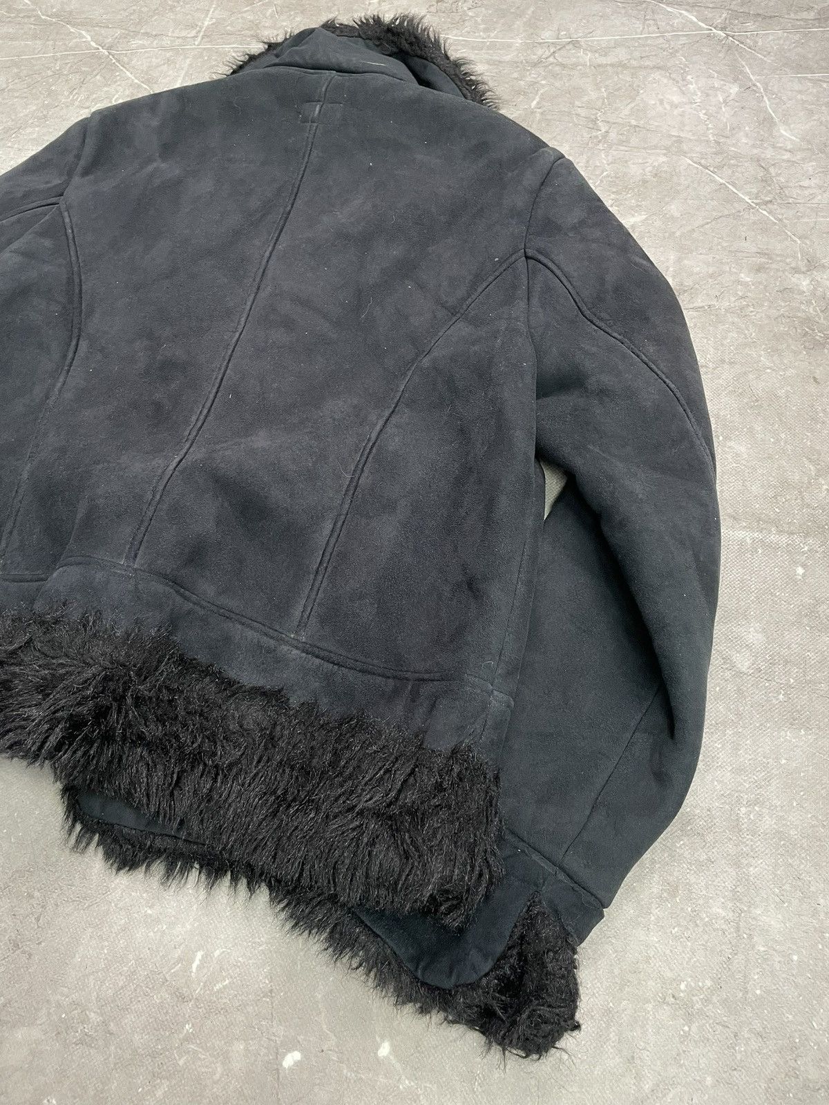 Le Grande Bleu (L.G.B.) Fur suede jacket hype avant garde y2k rick owens Jacket Y2K Size US S / EU 44-46 / 1 - 12 Thumbnail