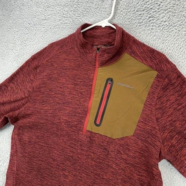 Eddie Bauer Eddie Bauer Pullover Shirt Mens Medium Maroon 1/4 Zip Logo Activewear Brethable Mock Neck Casual 100% Polyester Regular Fit Long Sleeve Size US M / EU 48-50 / 2 - 4 Thumbnail