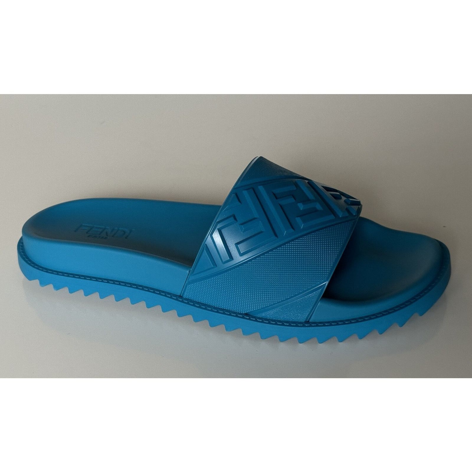 Fendi Fendi Men's FF Rubber Sandals Cyber Blue 13 US/12 UK 7X1377 Size US 13 / EU 46 - 4 Thumbnail