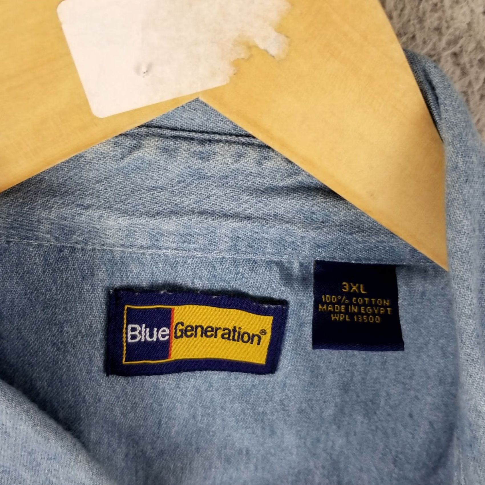Vintage Blue Generation Denim Shirt Men 3XL Blue Generation Shirt Denim Casual Workwear 3XL Men Fade Blue Cotton Denim Size US XXL / EU 58 / 5 - 3 Thumbnail
