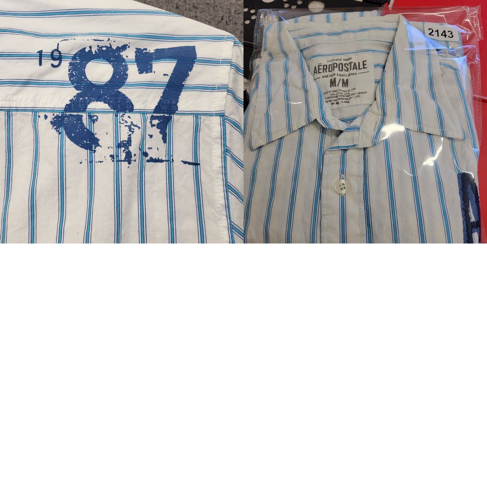 Vintage Aero Aeropostale Blue Striped Logo Long Sleeve Button Down Shirt Mens Medium Size US M / EU 48-50 / 2 - 9 Thumbnail