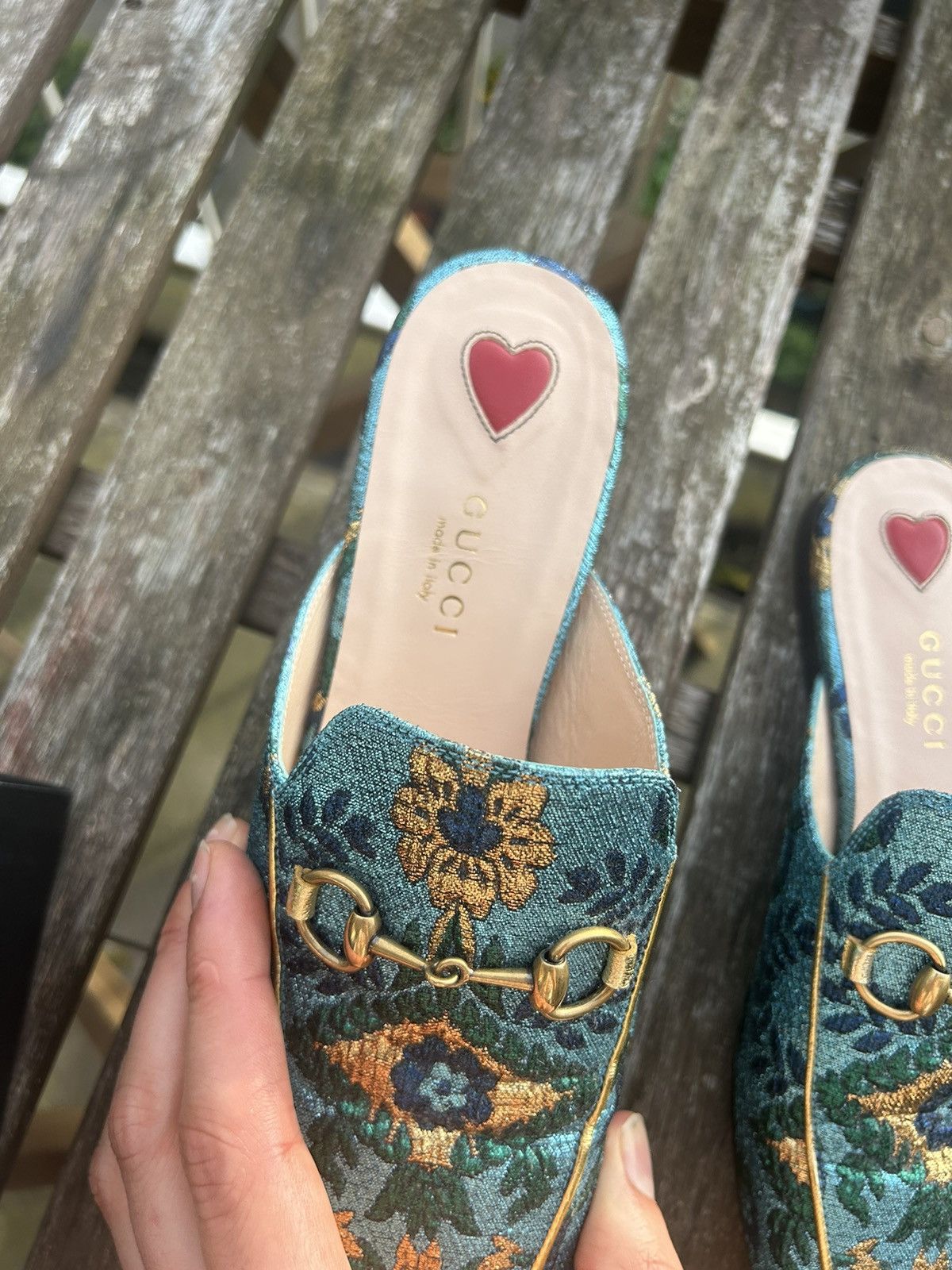 Gucci Blue Gucci Mules Size US 6 / IT 36 - 5 Thumbnail
