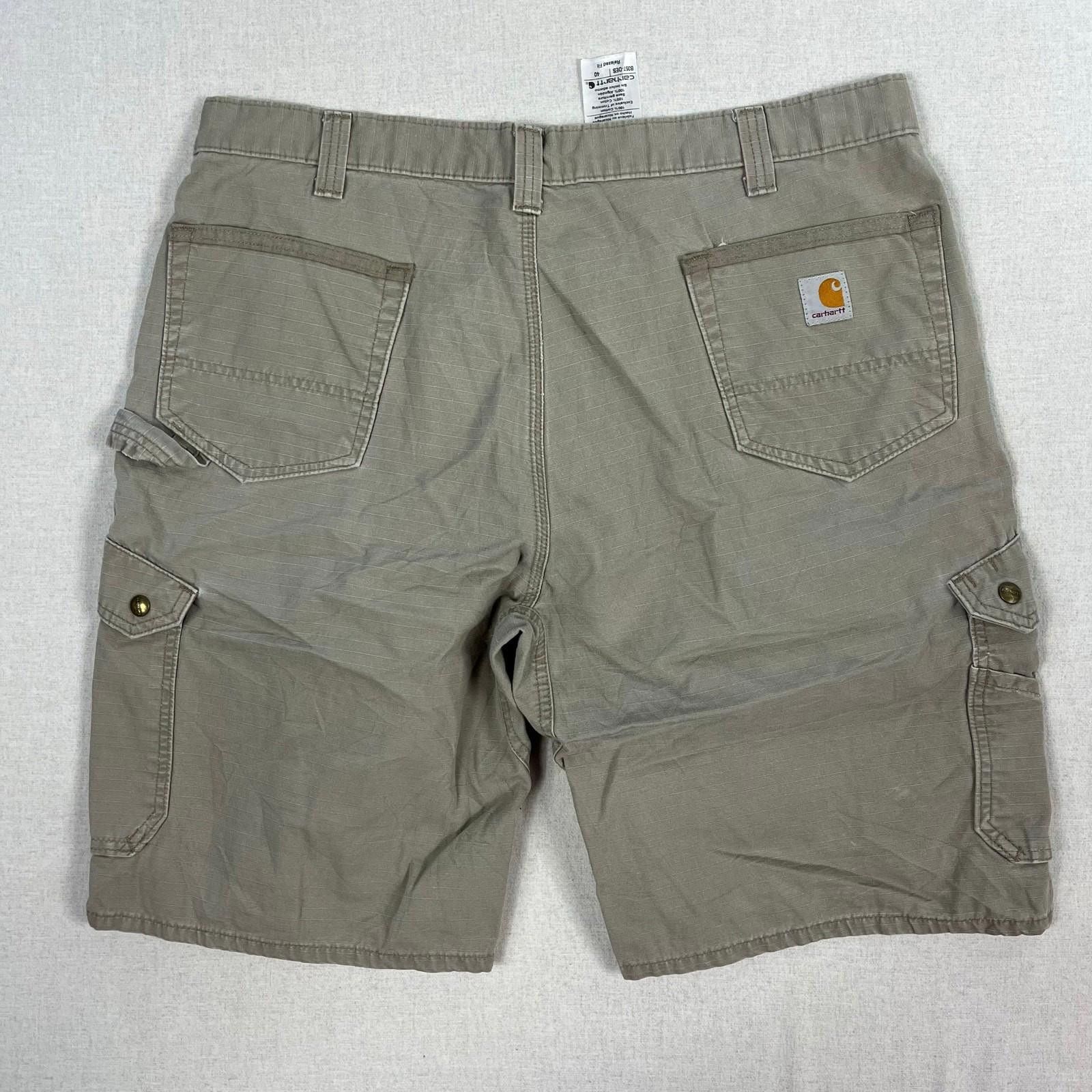 Carhartt Carhartt Khaki Cargo Rip Stop Work Shorts - 40 - Y2K Size US 40 / EU 56 - 1 Thumbnail