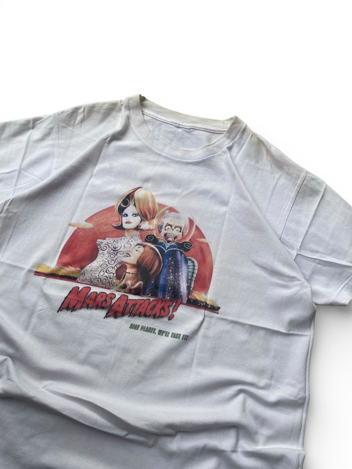 Vintage Vintage Mars Attacks Movie Graphic Tee White Boxy Fit Size US M / EU 48-50 / 2 - 4 Thumbnail