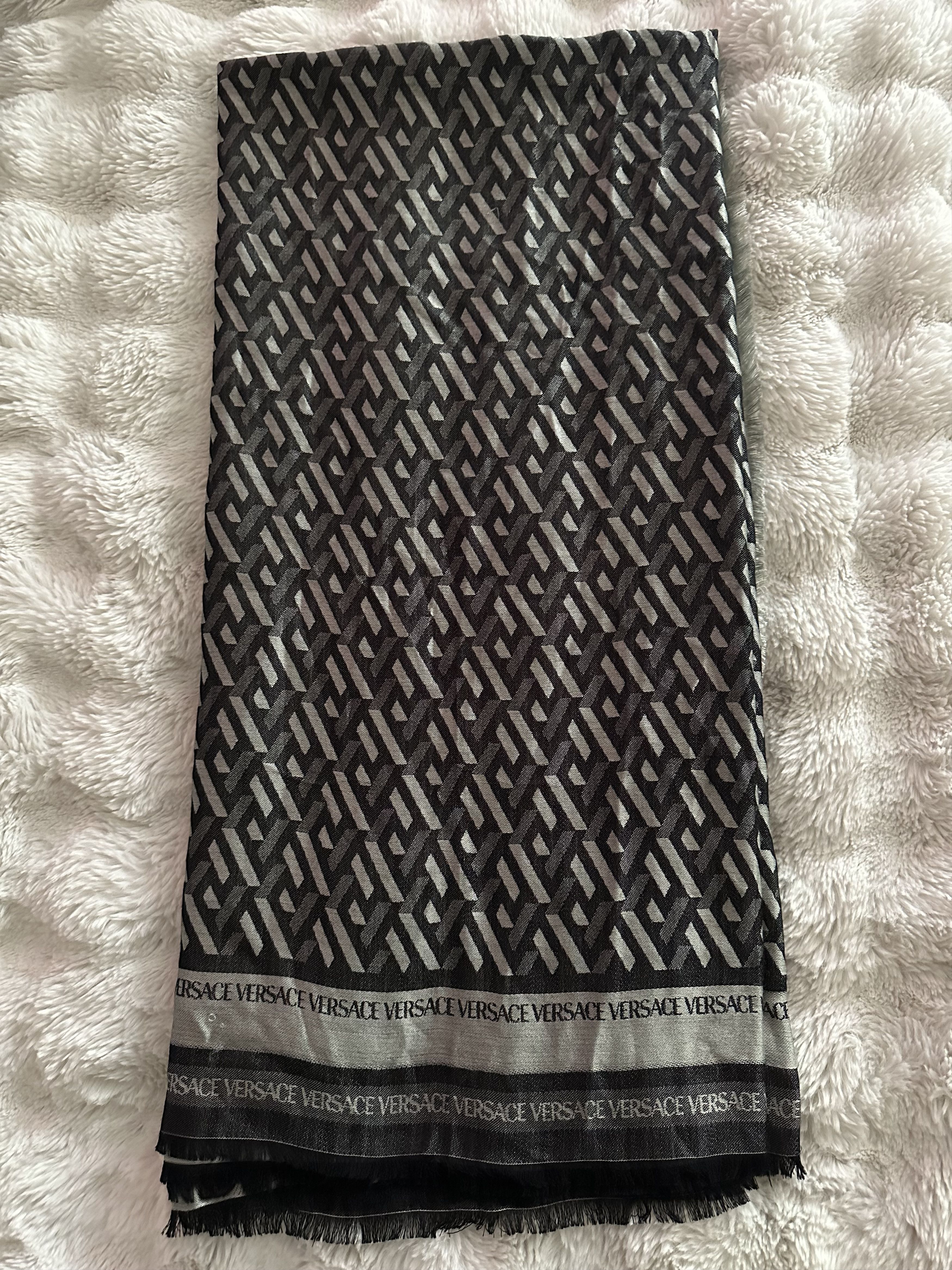Versace Versace 3D Greca Logo Scarf Size ONE SIZE - 3 Thumbnail