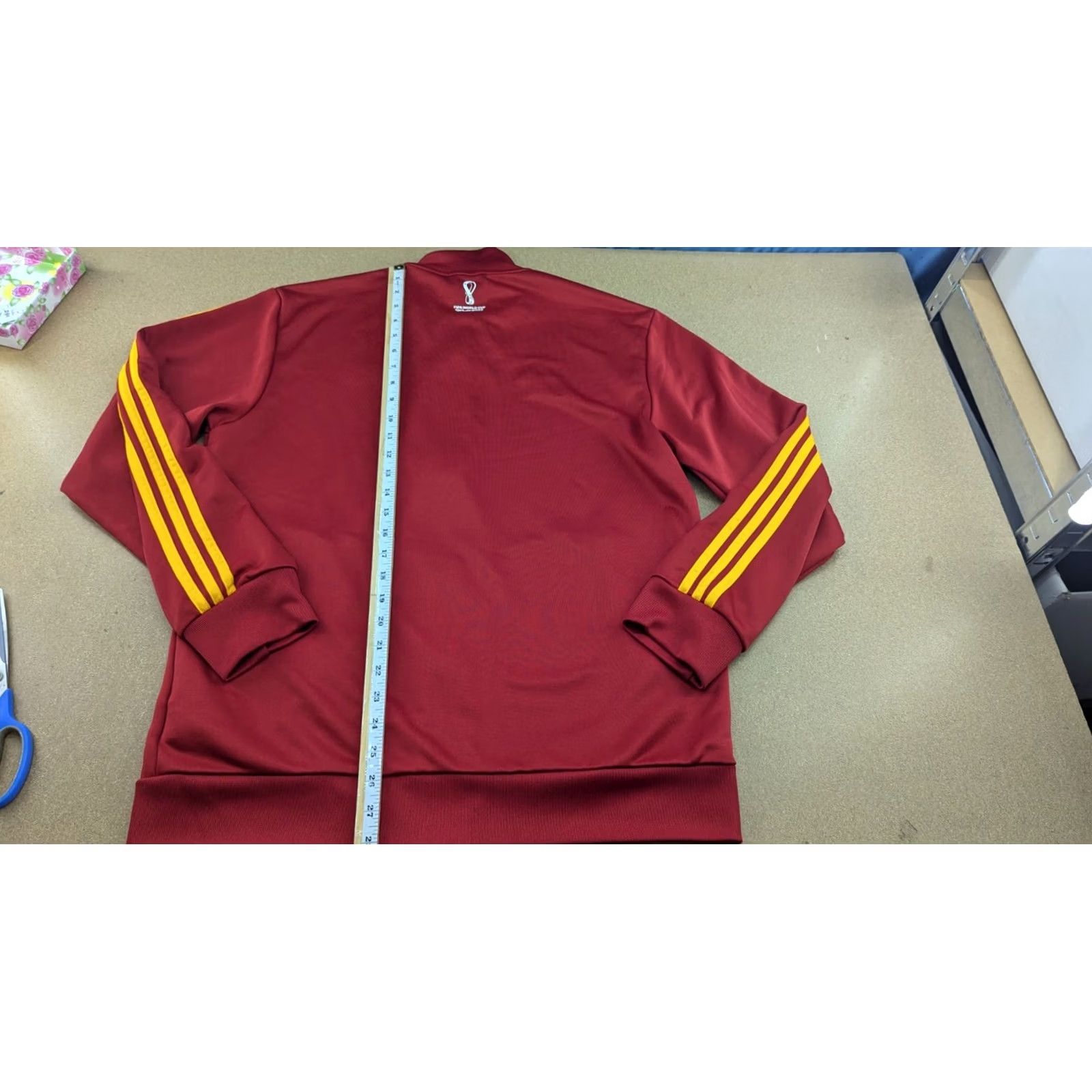Adidas Adidas Track Jacket Mens Size L Red Football Qatar World Cup 2022 Regular Nylon Quick Dry Water Resistant" Size US L / EU 52-54 / 3 - 6 Thumbnail