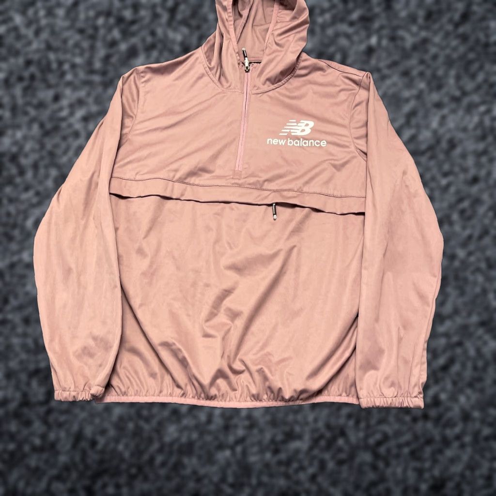 Nike New Balance Windbreaker Jacket Womens 2XL Pink Performance Hooded Quarter Zip Size XXL / US 16-18 / IT 52-54 - 1 Thumbnail