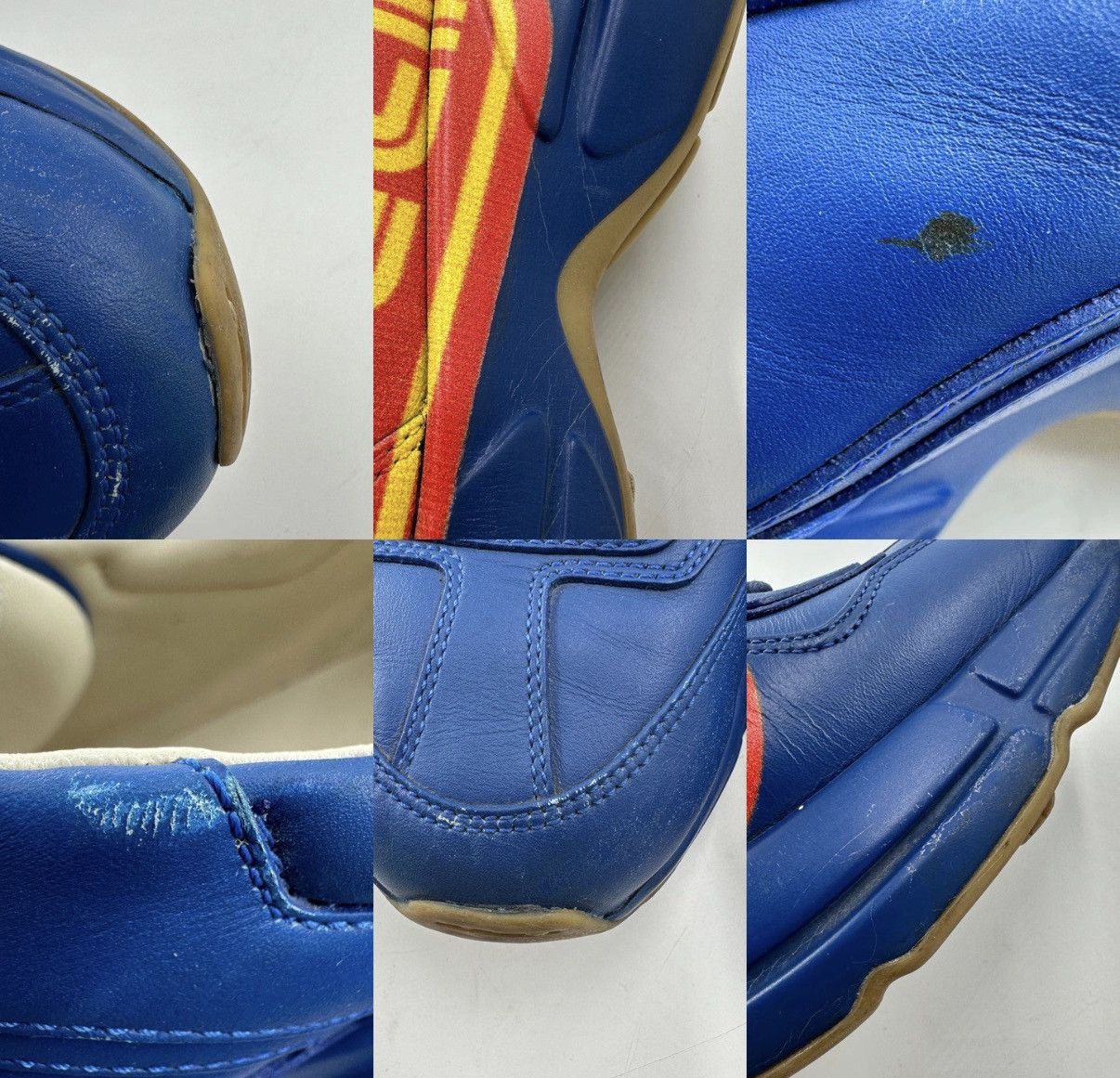 Gucci Gucci/Rhyton Low-Top Blue Logo Dad Sneakers K12 Size US 8 / EU 41 - 8 Thumbnail