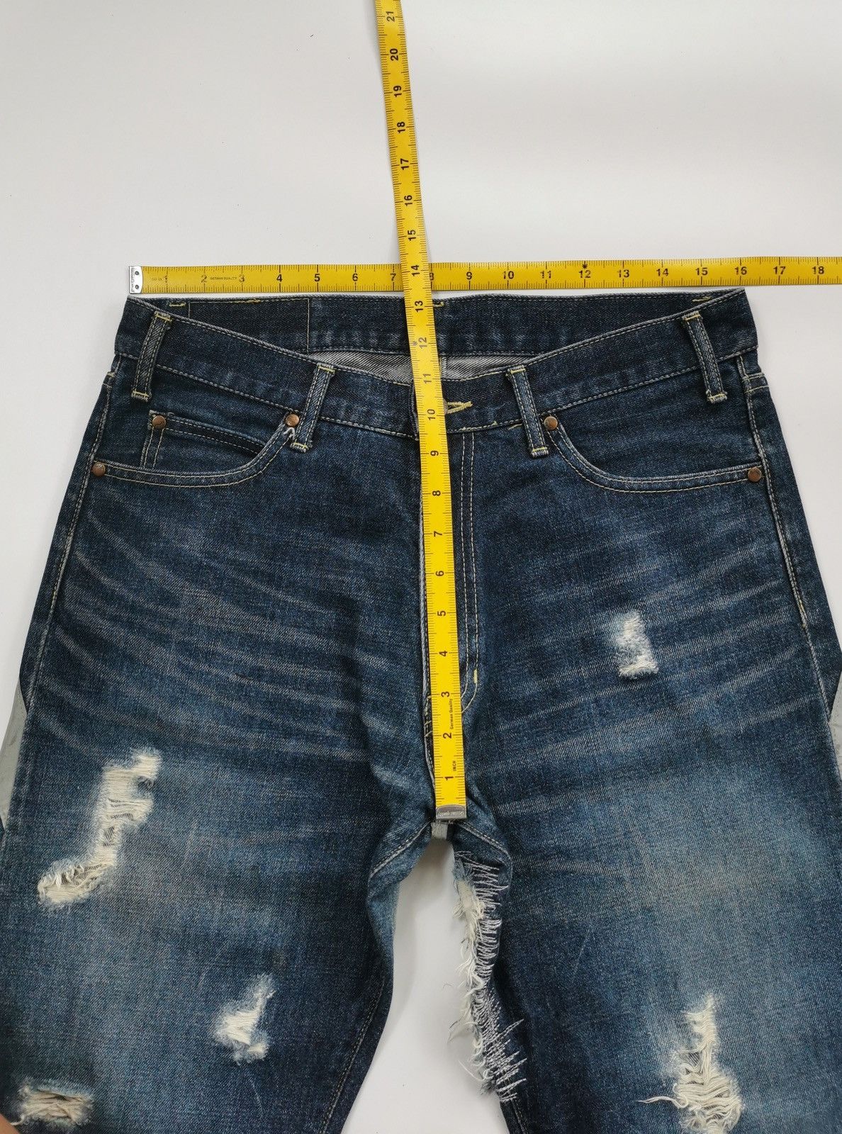 Edwin Mobstyles Mobs Corp Japan Distressed Loose Fit Denim Size US 32 / EU 48 - 14 Thumbnail