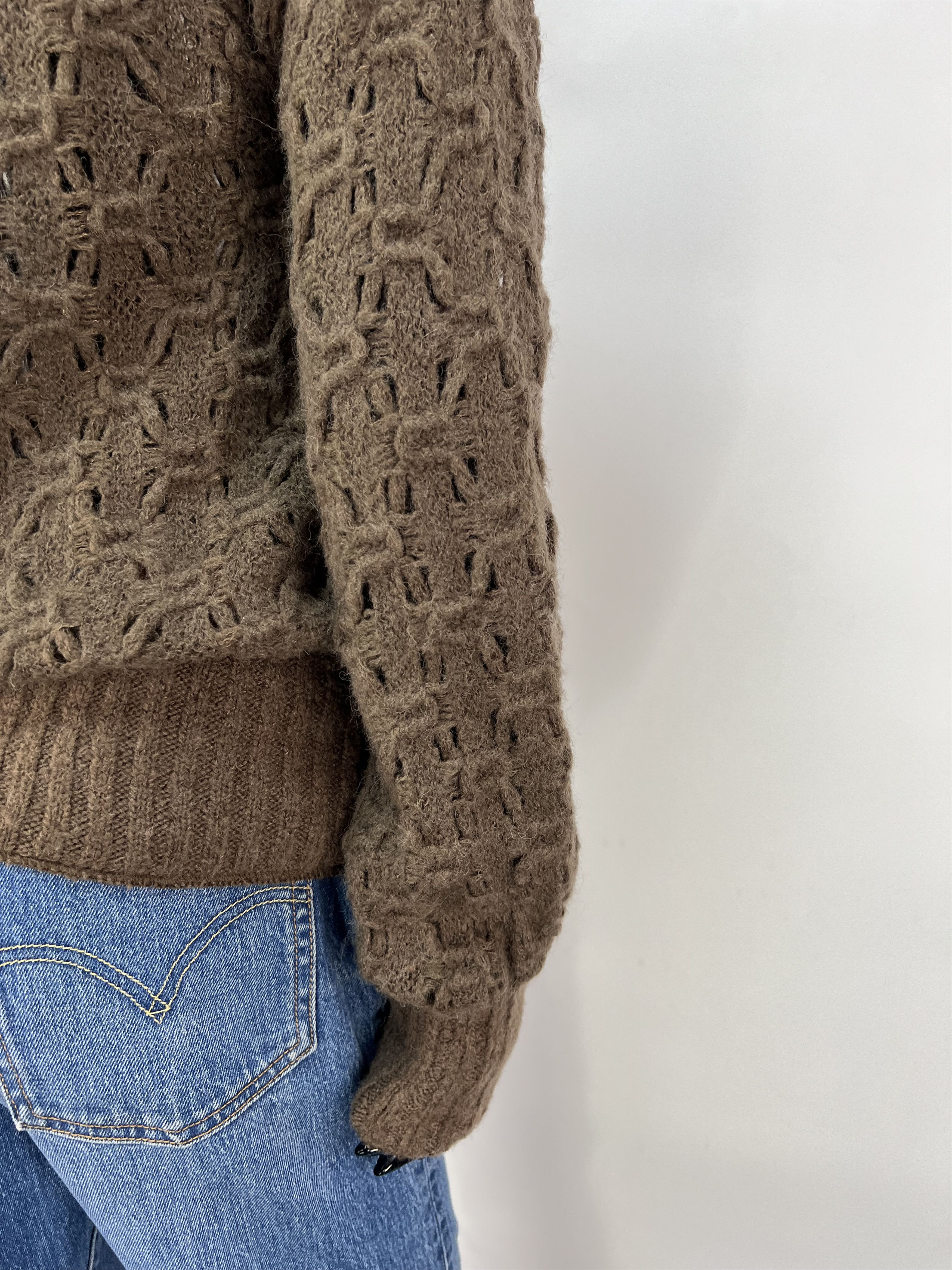 Miss Sixty Miss Sixty Vintage Womens Brown Knitted V-Neck Wool Sweater Size XS / US 0-2 / IT 36-38 - 14 Thumbnail