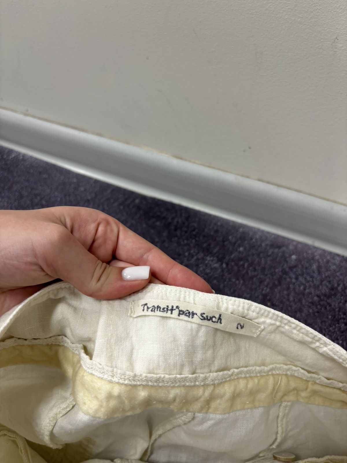 Transit Transit Par Such Women’s White/Cream Linen Pants Trousers Size 30" / US 8 / IT 44 - 11 Thumbnail