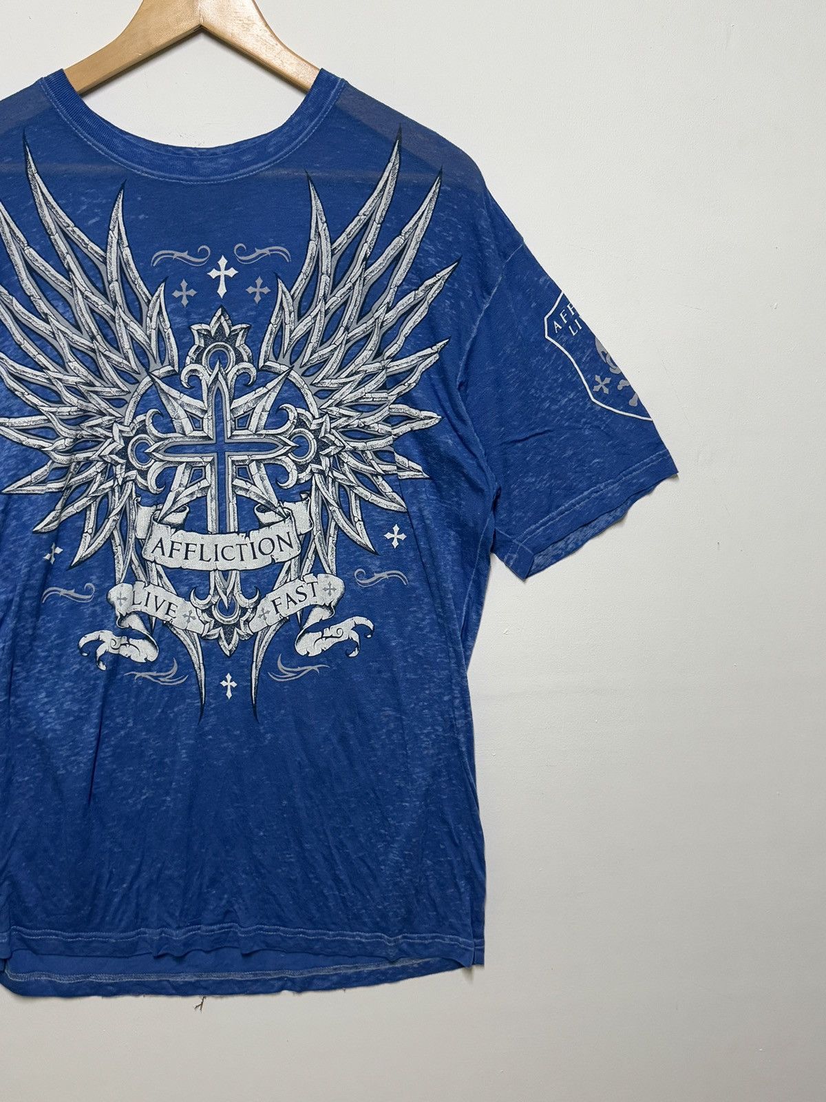 Affliction Affliction Live Fast Bone Wing Cross Tee Size US L / EU 52-54 / 3 - 4 Thumbnail
