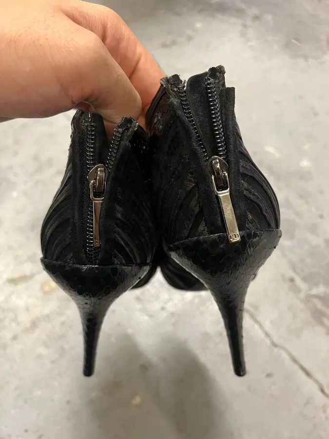 Dior Christian Dior Black Python Leather Heels Size US 8.5 / IT 38.5 - 7 Thumbnail