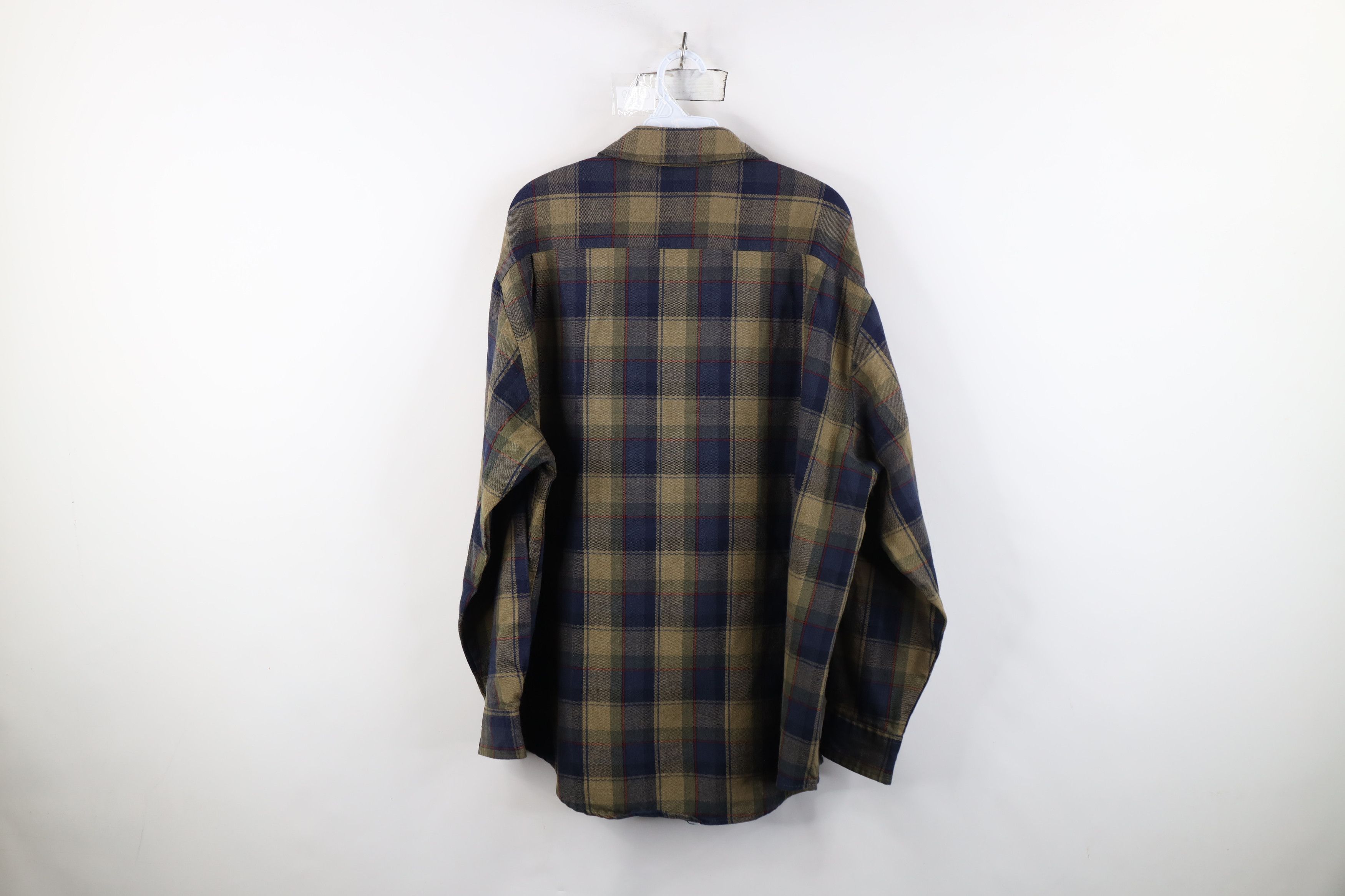 Vintage Vintage 80s 90s Streetwear Knit Collared Button Shirt Plaid Size US XL / EU 56 / 4 - 11 Thumbnail