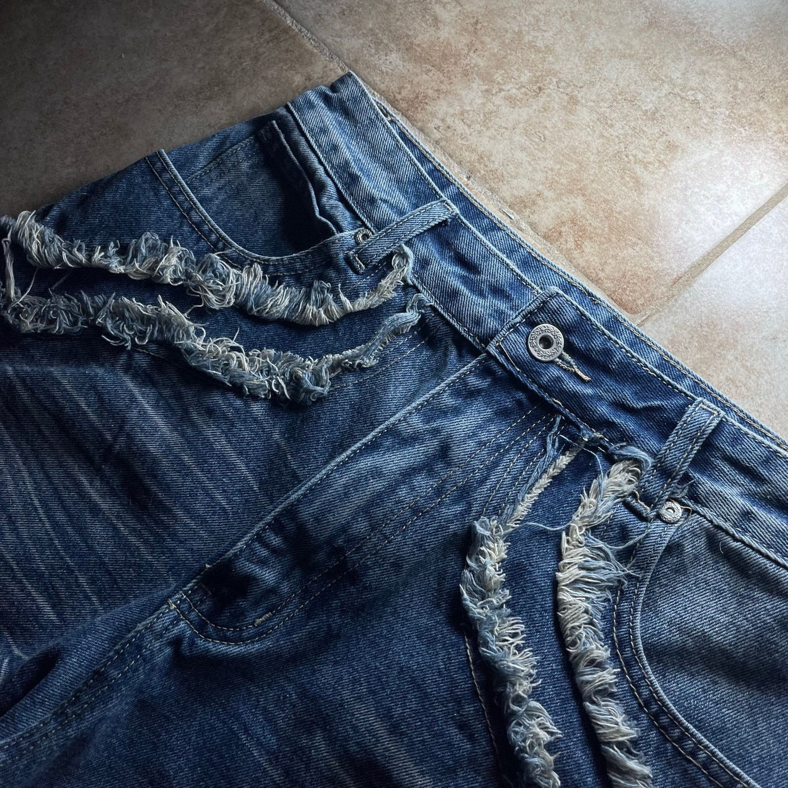Other Japanese Archive Vintage Printed Blue Denim Baggy Jeans Size US 29 - 7 Thumbnail