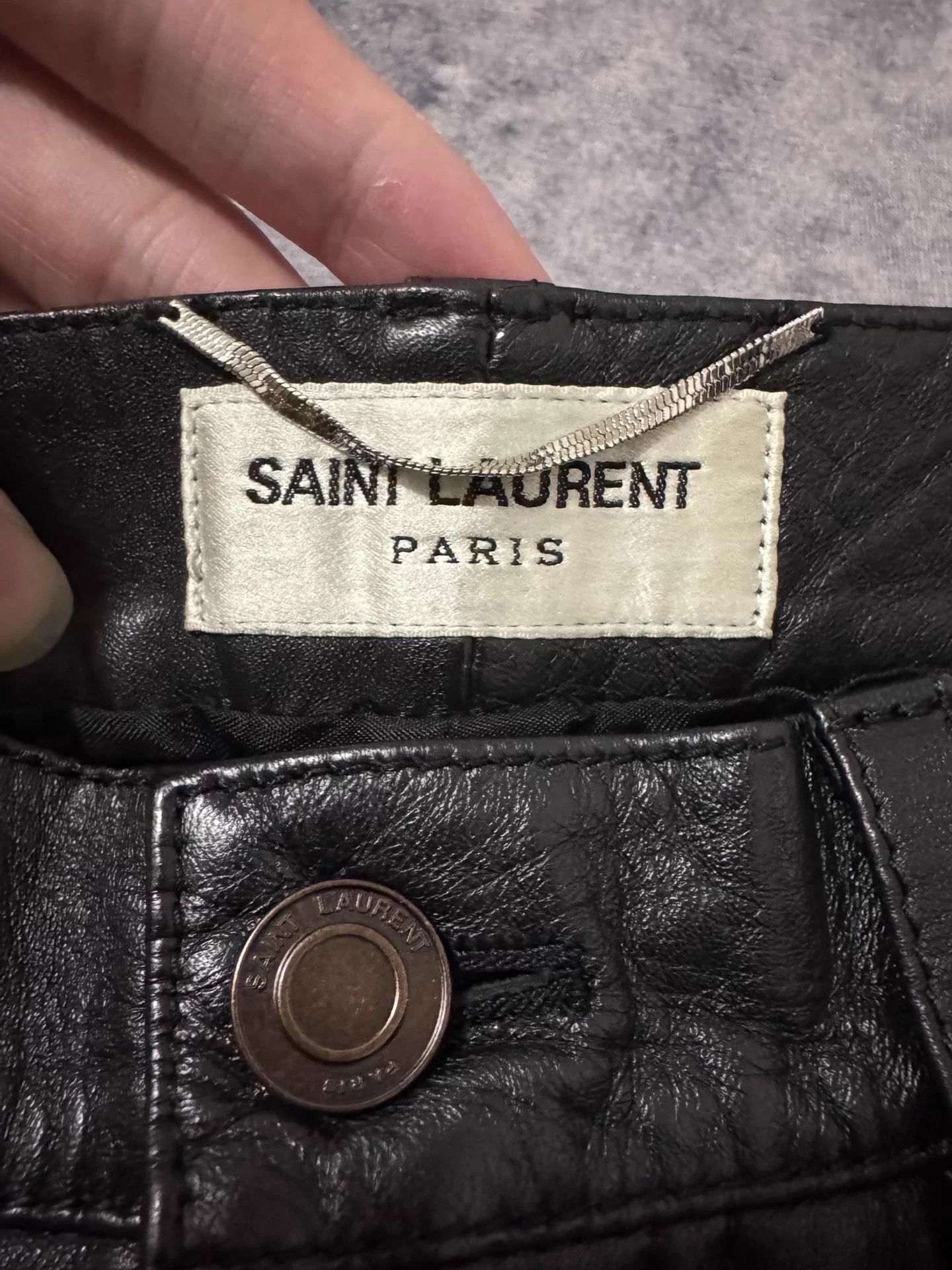 Saint Laurent Paris Saint Laurent zippered lambskin basic leather pants Size 28" / US 6 / IT 42 - 6 Thumbnail