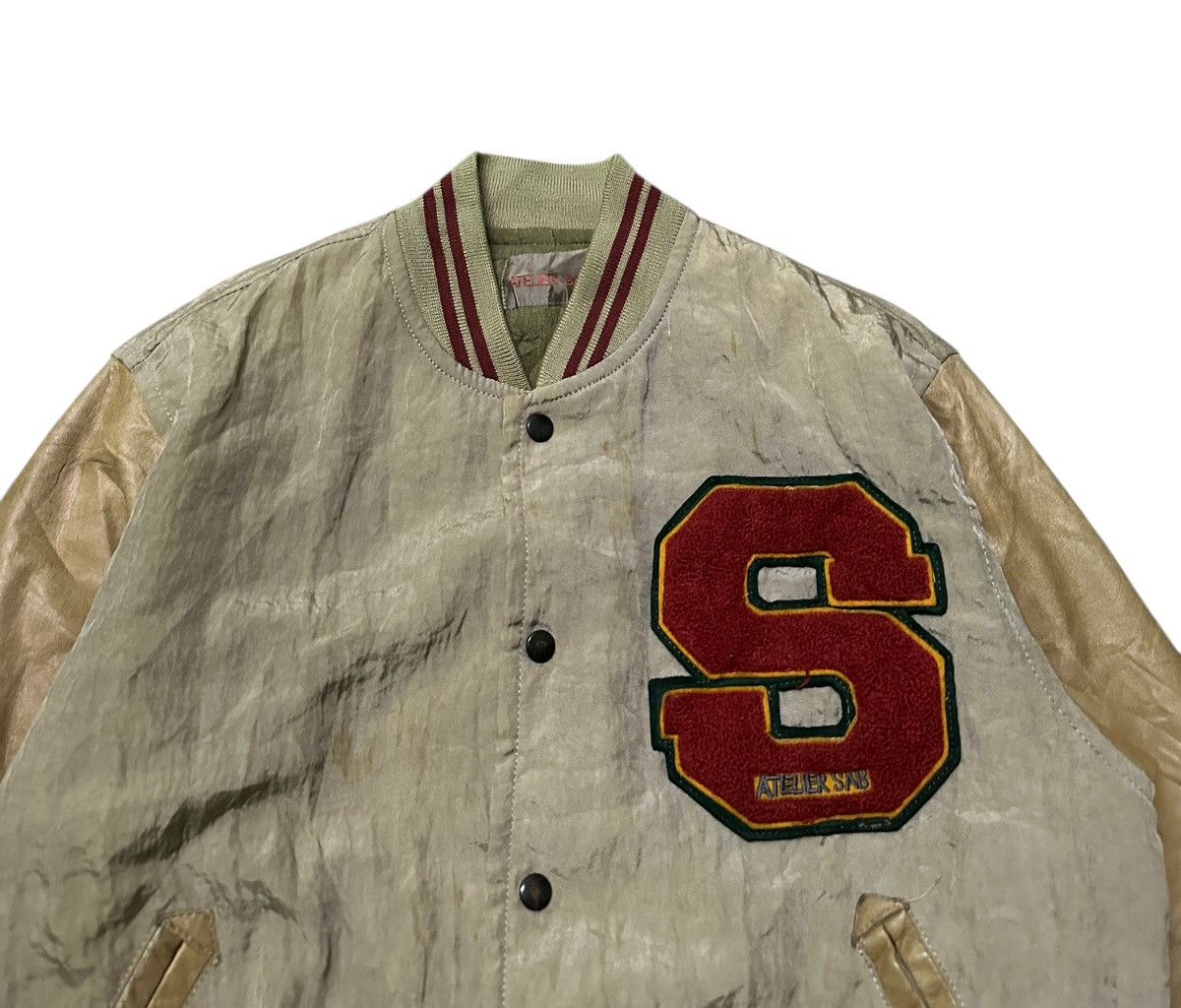Vintage Ateler sab snap button varsity jacket Size US L / EU 52-54 / 3 - 3 Thumbnail