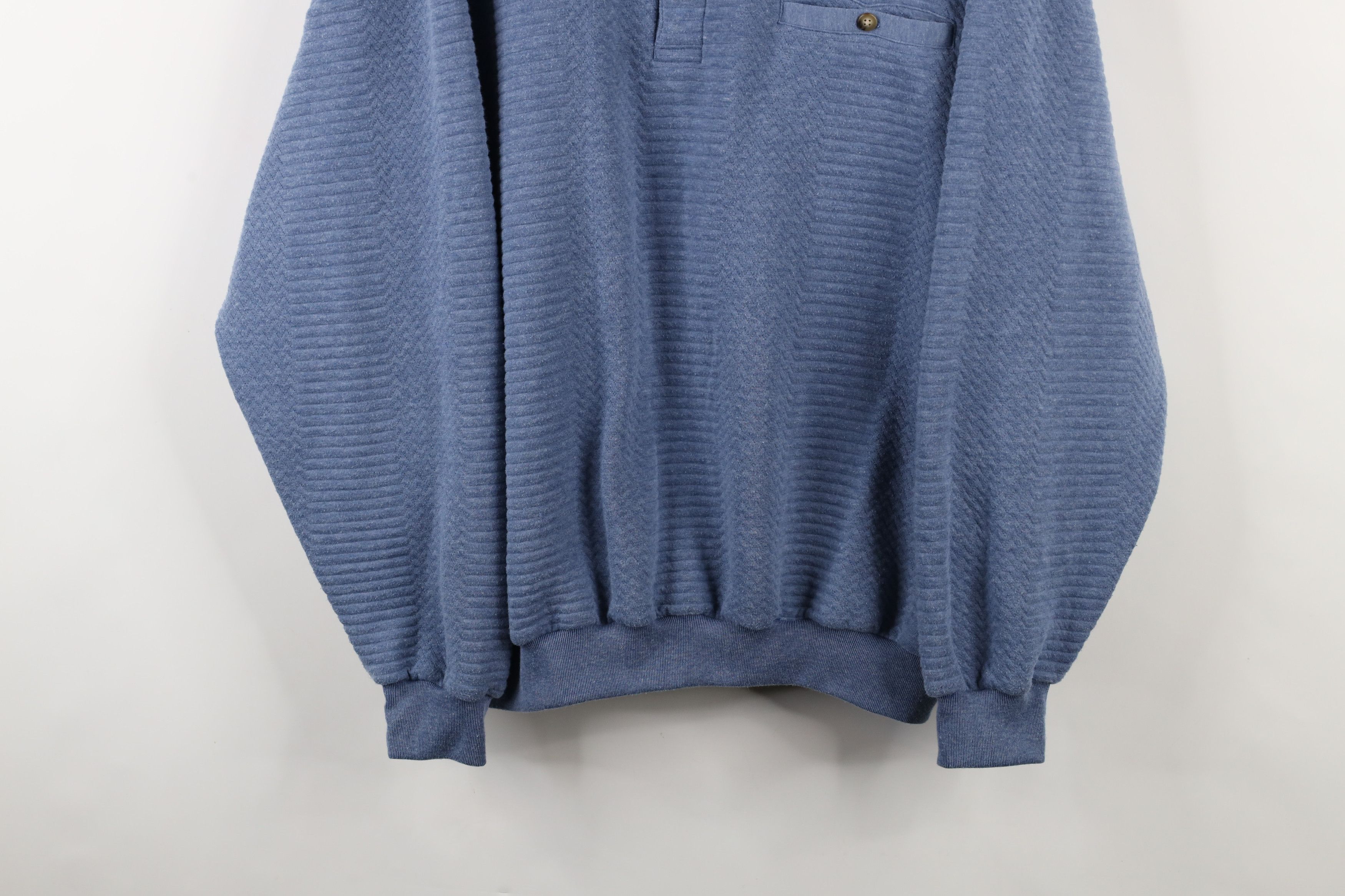 Vintage Vintage 90s Streetwear Knit Pullover Polo Shirt Blue Size US XL / EU 56 / 4 - 3 Thumbnail