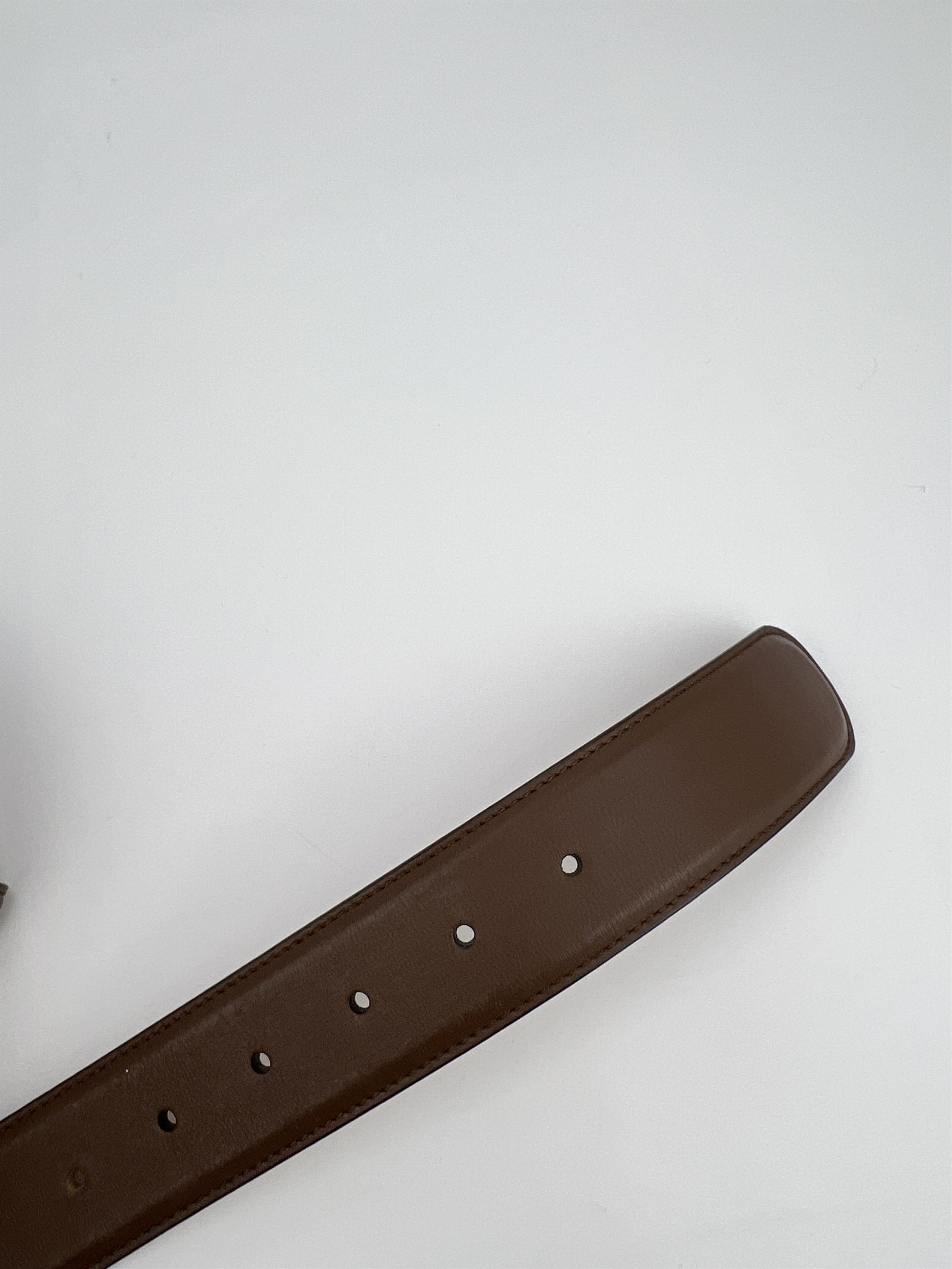Gucci Gucci GG Logo Buckle Brown Leather Belt Size ONE SIZE - 11 Thumbnail