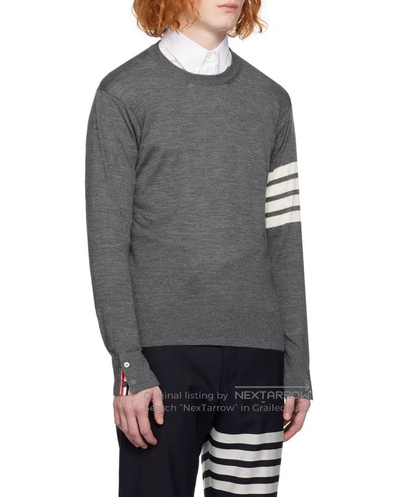Thom Browne Thom Browne Knitted gray wool hoodie Size US L / EU 52-54 / 3 - 2 Thumbnail